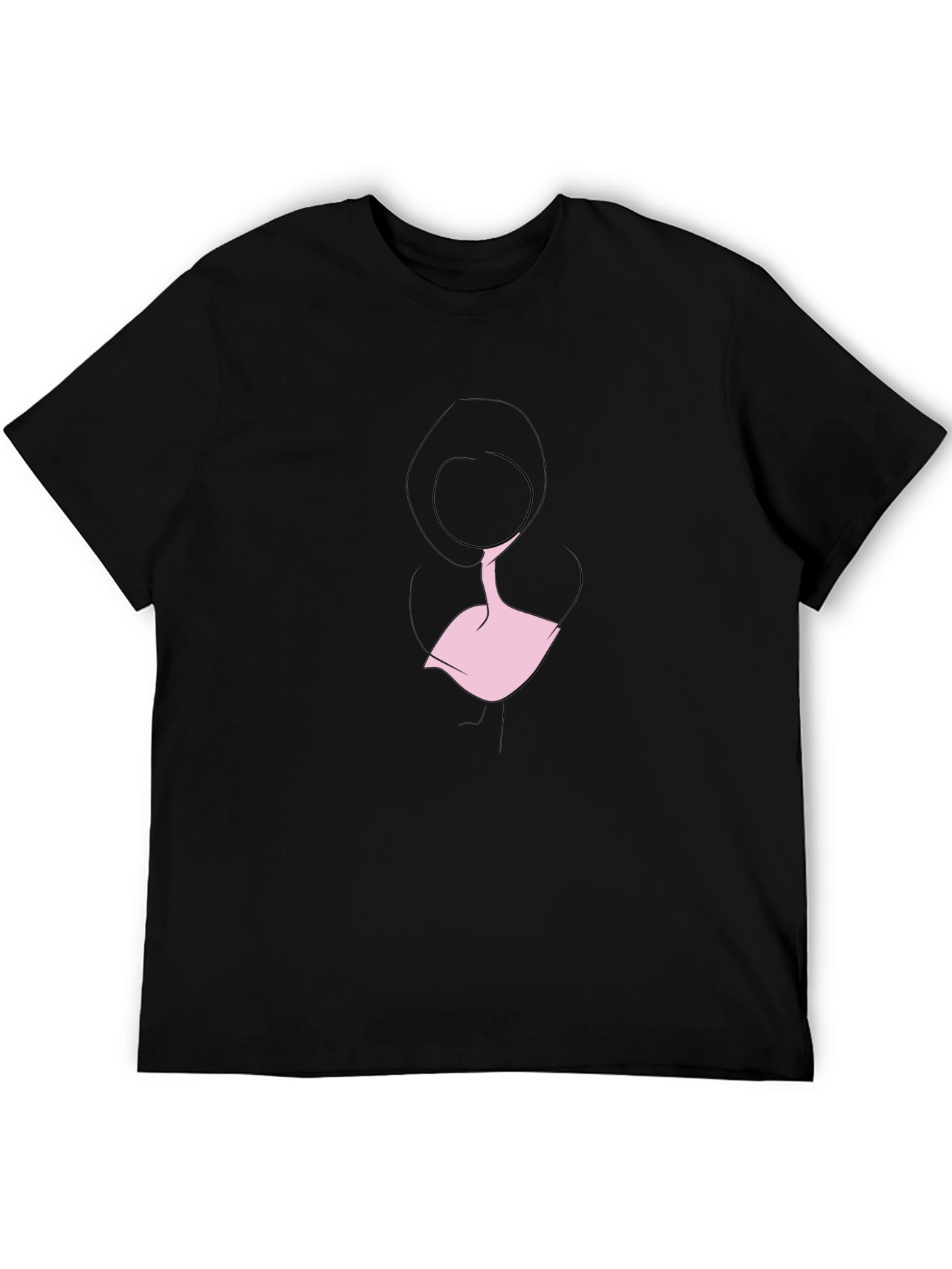 Minimalist Woman Silhouette Black T-Shirt