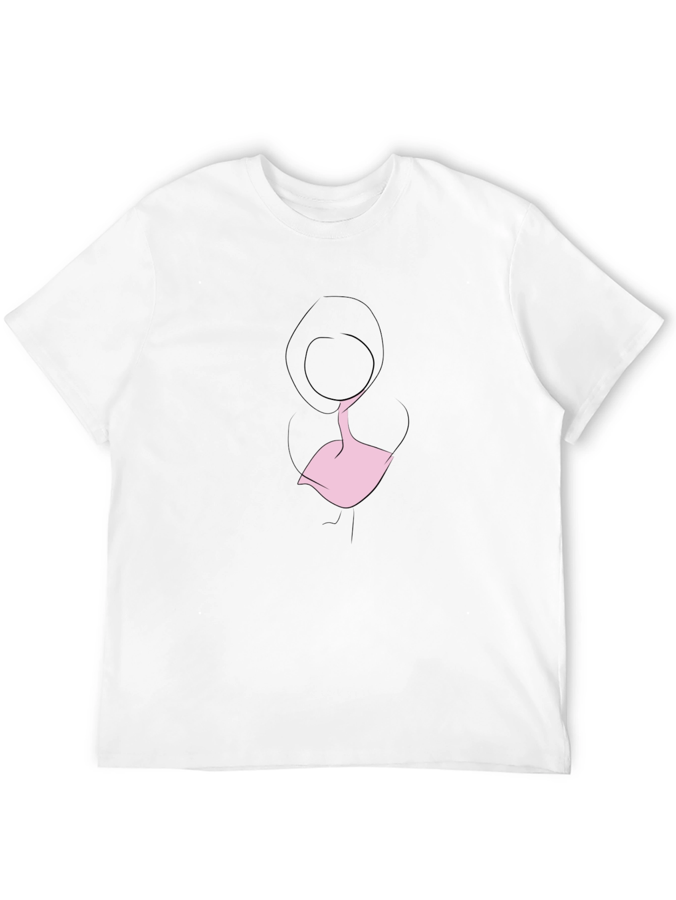 Minimalist Woman Silhouette Black T-Shirt