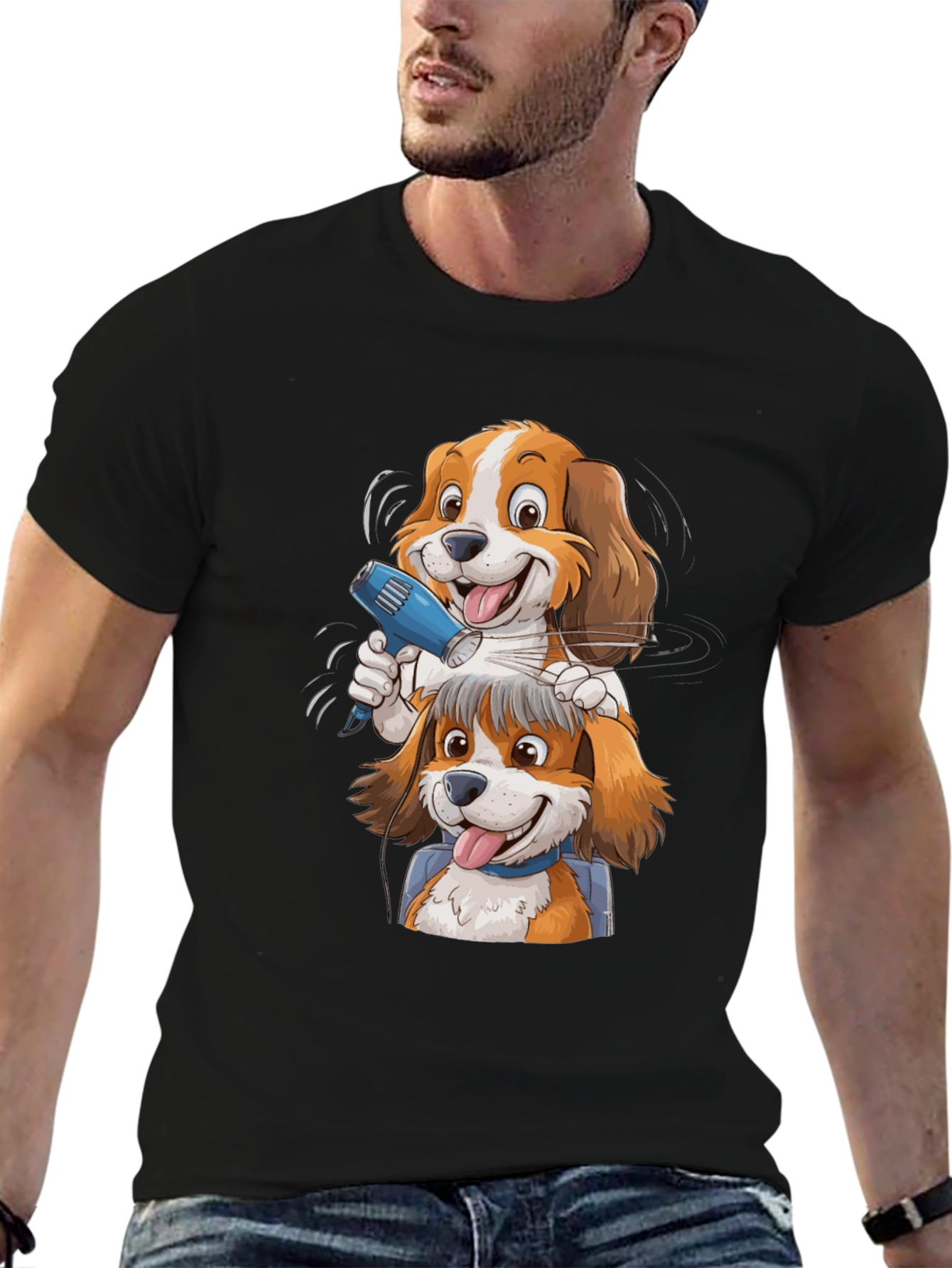 Funny Dog Grooming Cartoon Graphic Tee