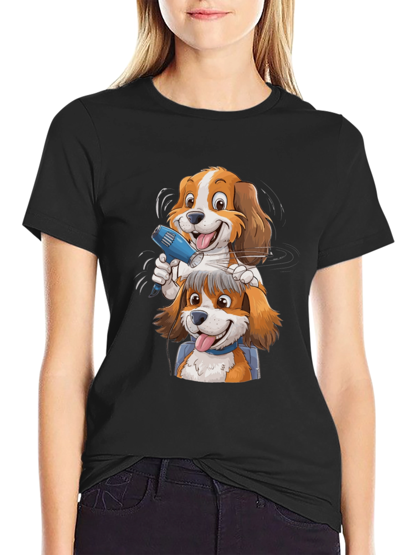 Funny Dog Grooming Cartoon Graphic Tee
