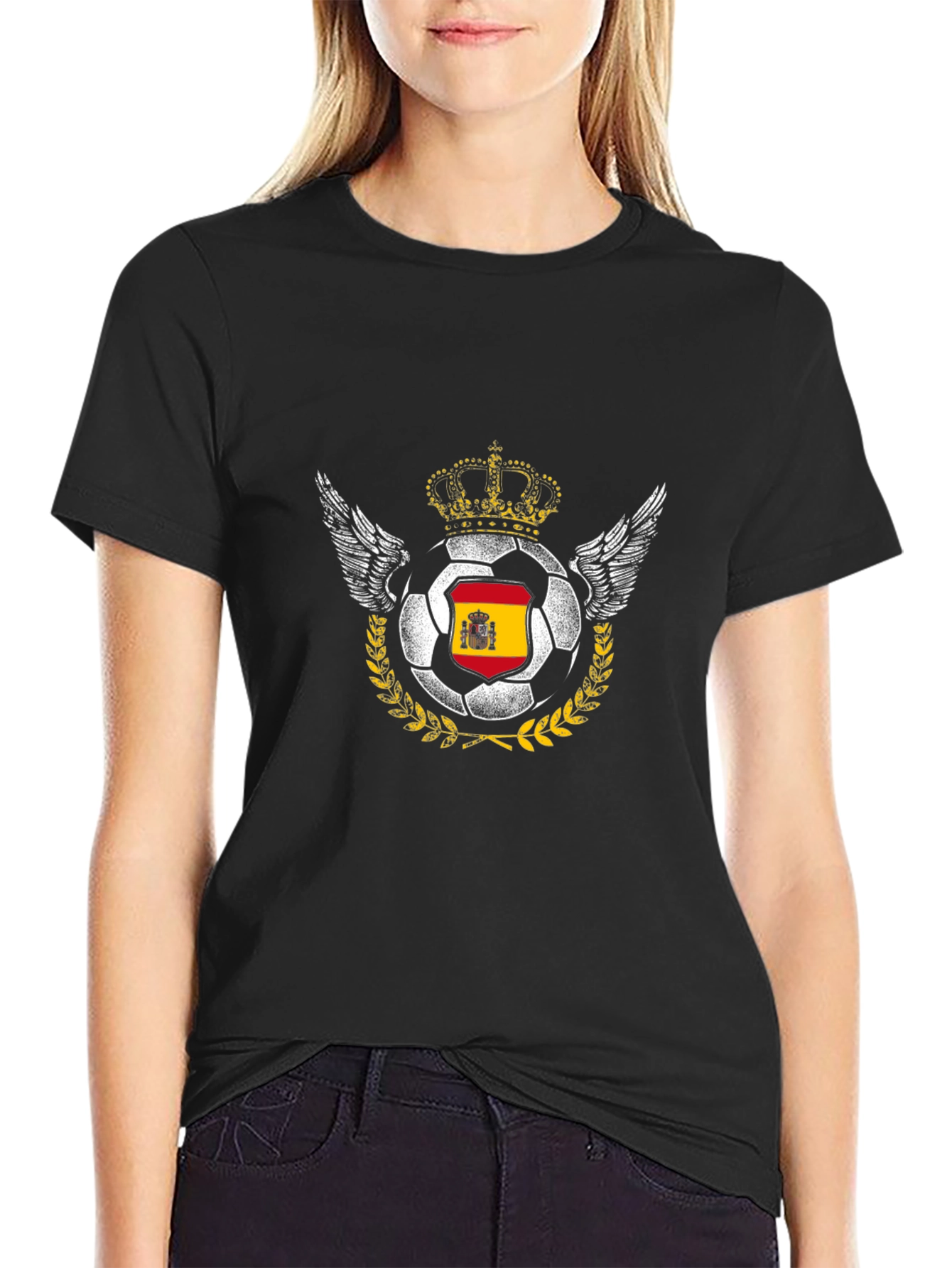 Spain Soccer Pride Tee - Crowned Football T-Shirt