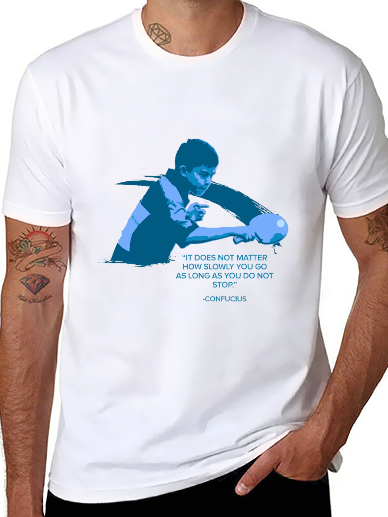 Confucius Quote T-Shirt - Never Stop