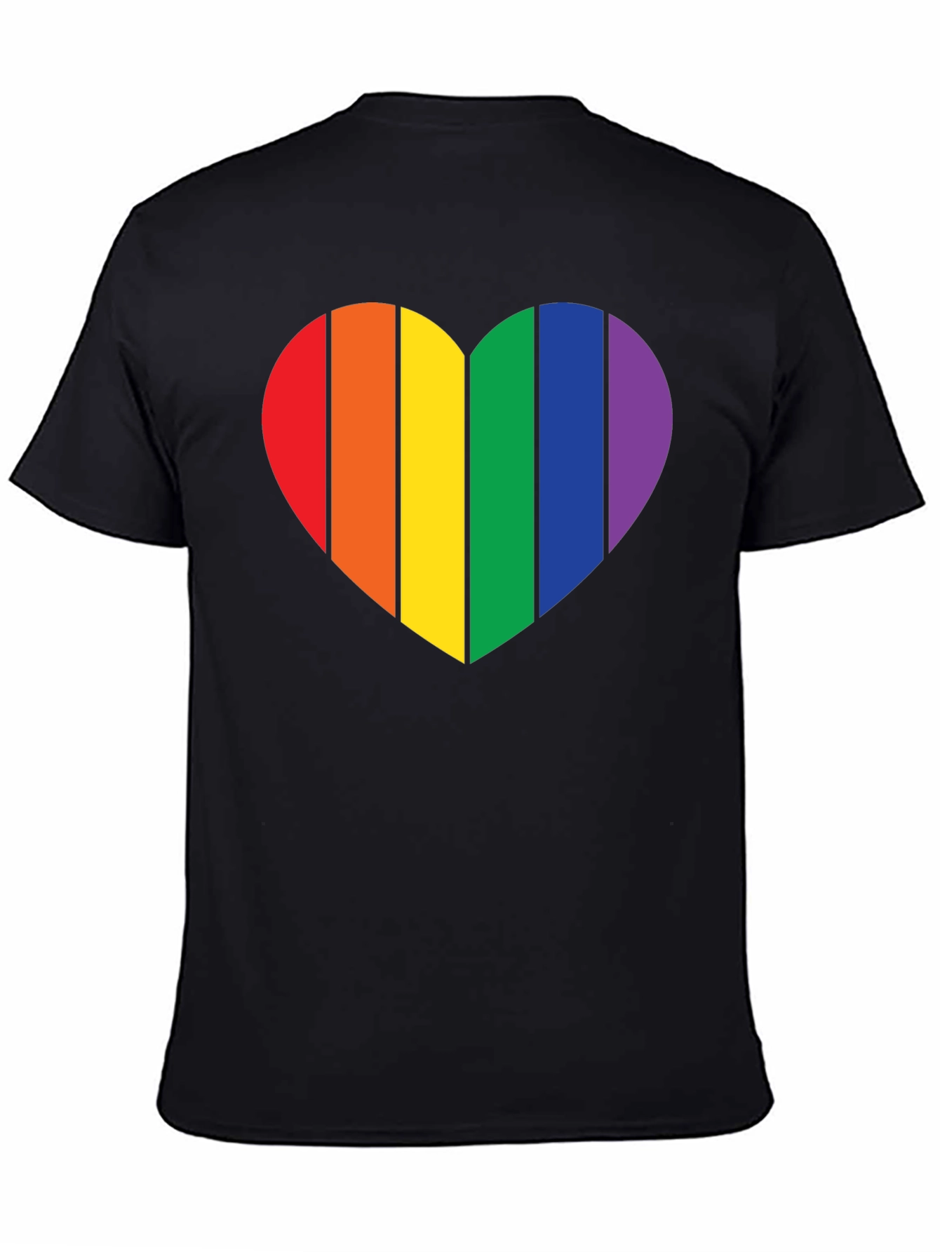 Pride Heart Graphic Tee - Black Cotton Blend