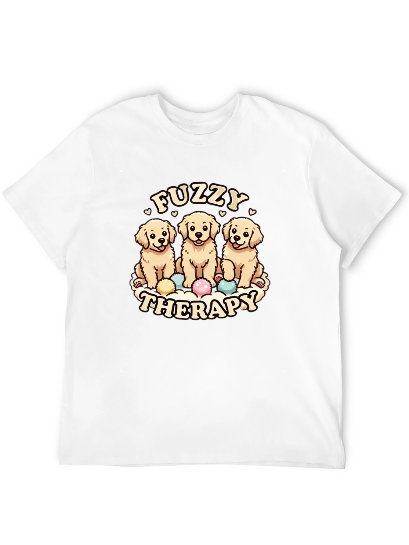 Fuzzy Therapy Dog T-Shirt - Cute Golden Retriever Tee