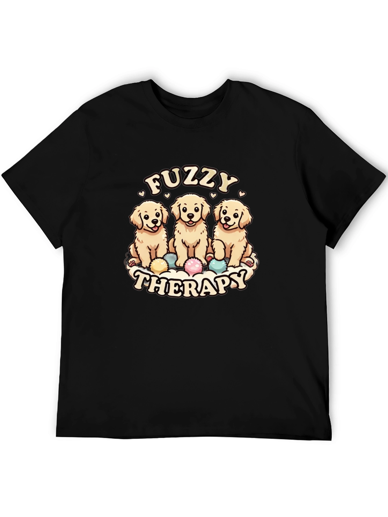 Fuzzy Therapy Dog T-Shirt - Cute Golden Retriever Tee