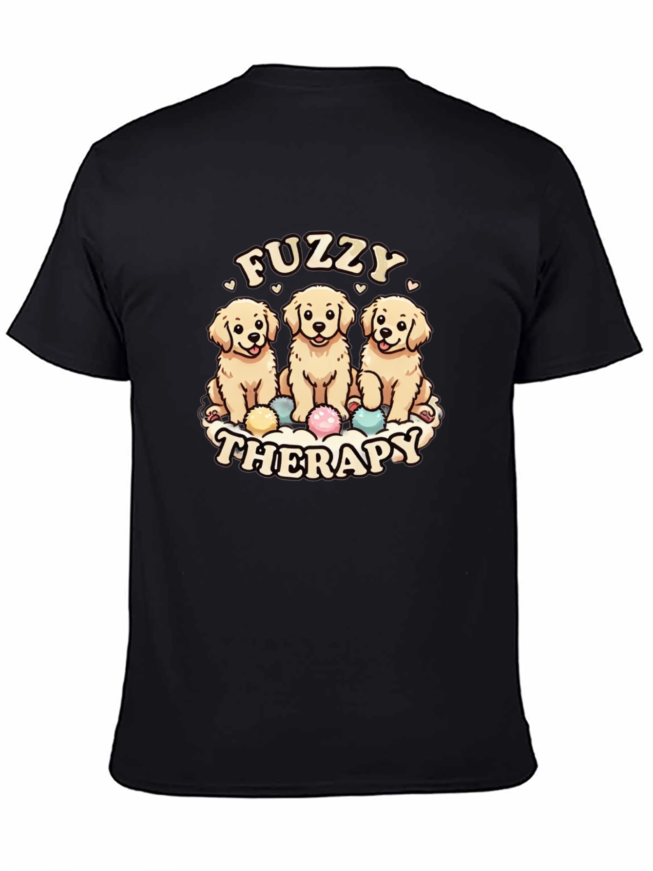 Fuzzy Therapy Dog T-Shirt - Cute Golden Retriever Tee