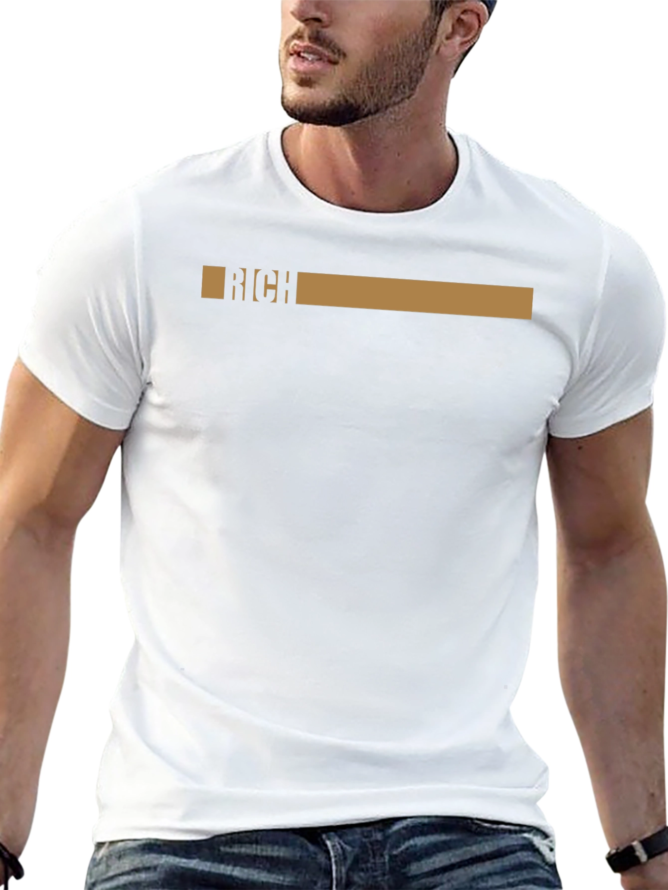 Rich Graphic Print Black T-Shirt