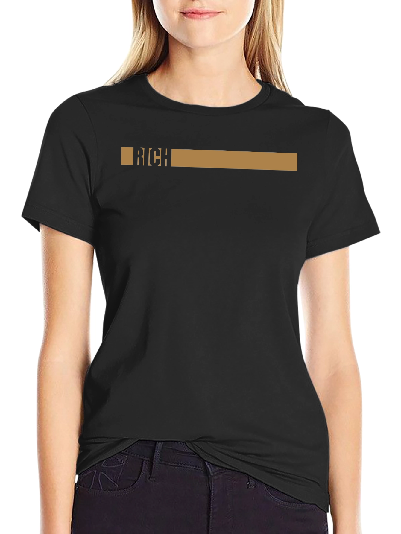 Rich Graphic Print Black T-Shirt
