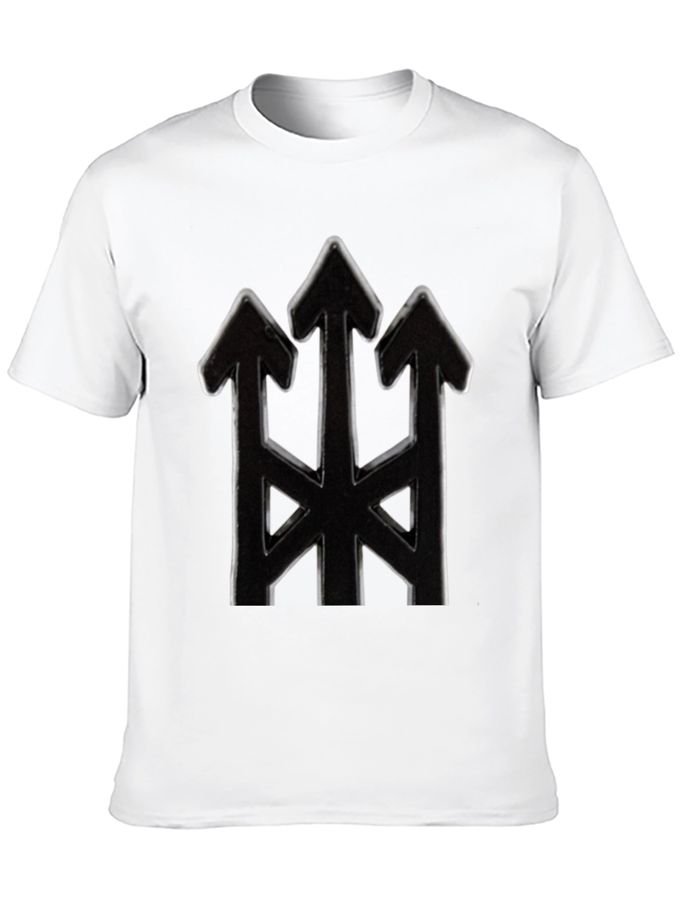 Stylized Trident Graphic Black T-Shirt