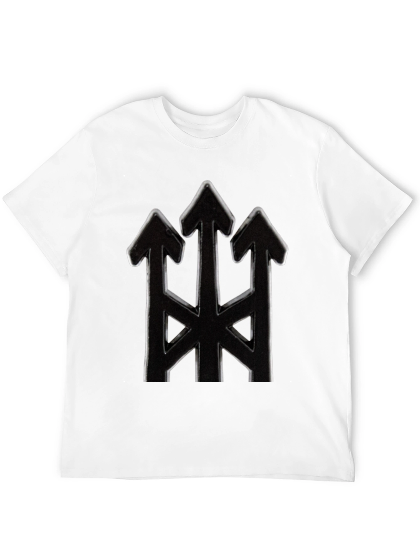 Stylized Trident Graphic Black T-Shirt