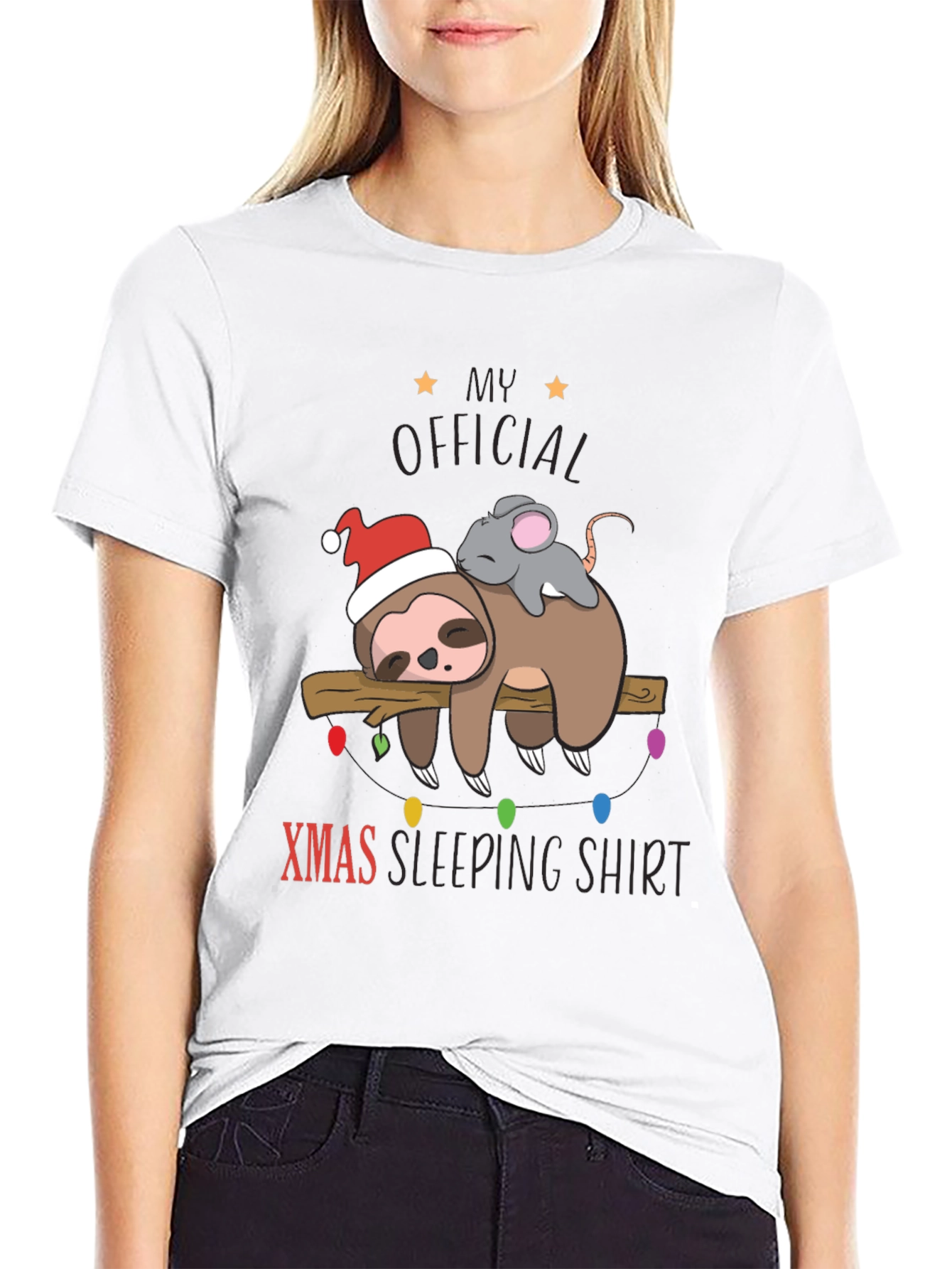 Funny Sloth Xmas Sleeping Shirt