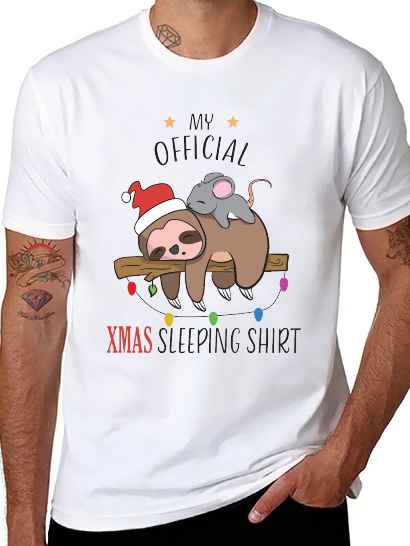 Funny Sloth Xmas Sleeping Shirt