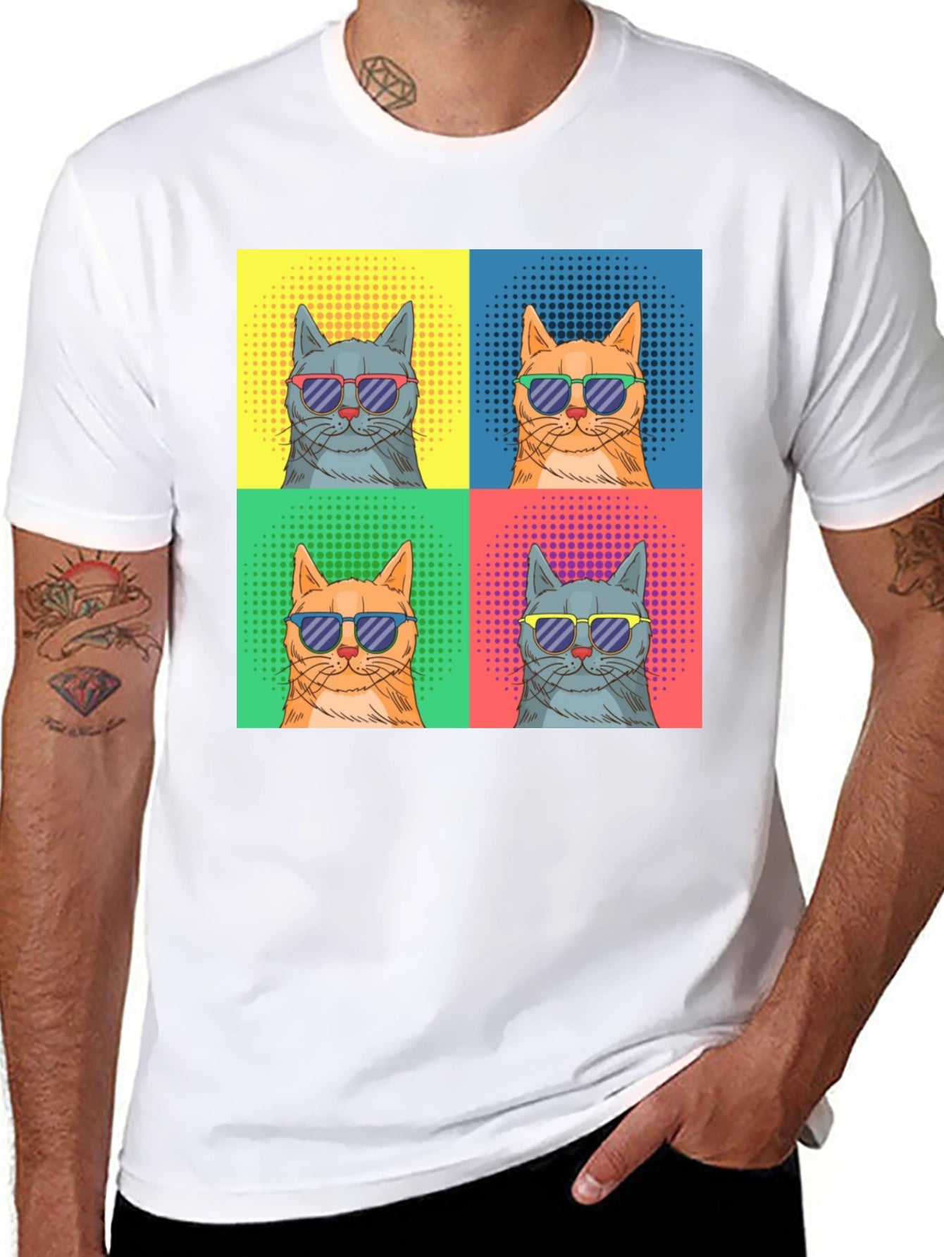 Cool Cats Graphic Tee - Retro Pop Art Style