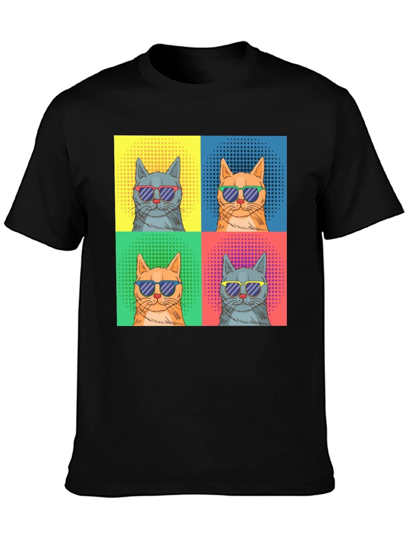 Cool Cats Graphic Tee - Retro Pop Art Style