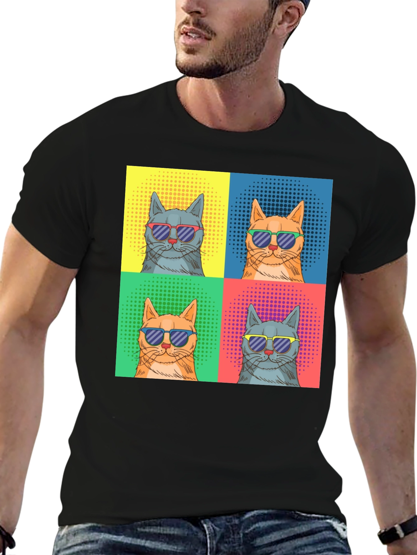 Cool Cats Graphic Tee - Retro Pop Art Style