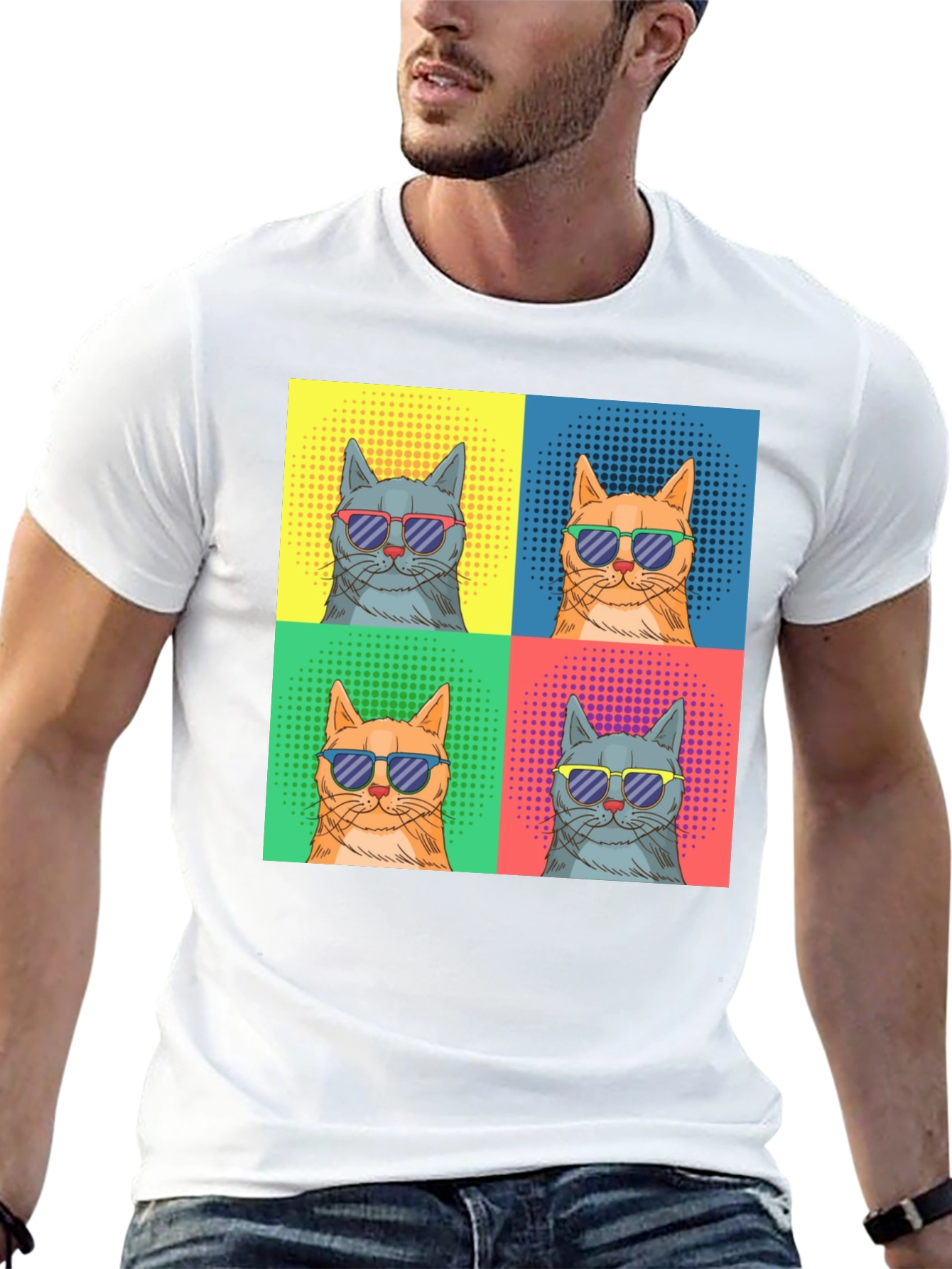 Cool Cats Graphic Tee - Retro Pop Art Style