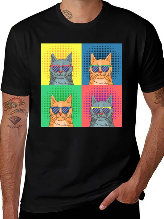 Cool Cats Graphic Tee - Retro Pop Art Style
