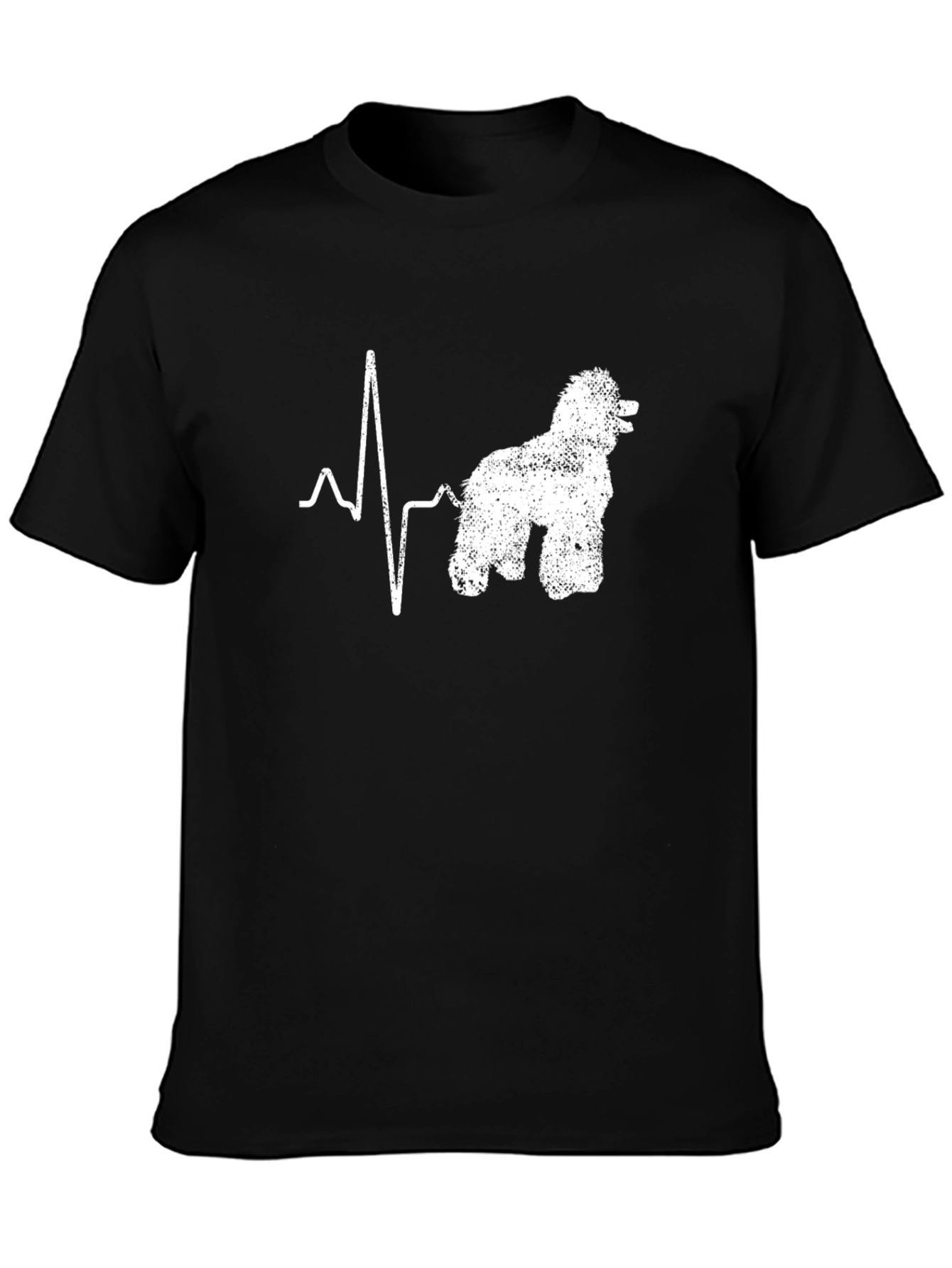 Dog Heartbeat T-Shirt - Black Cotton Tee