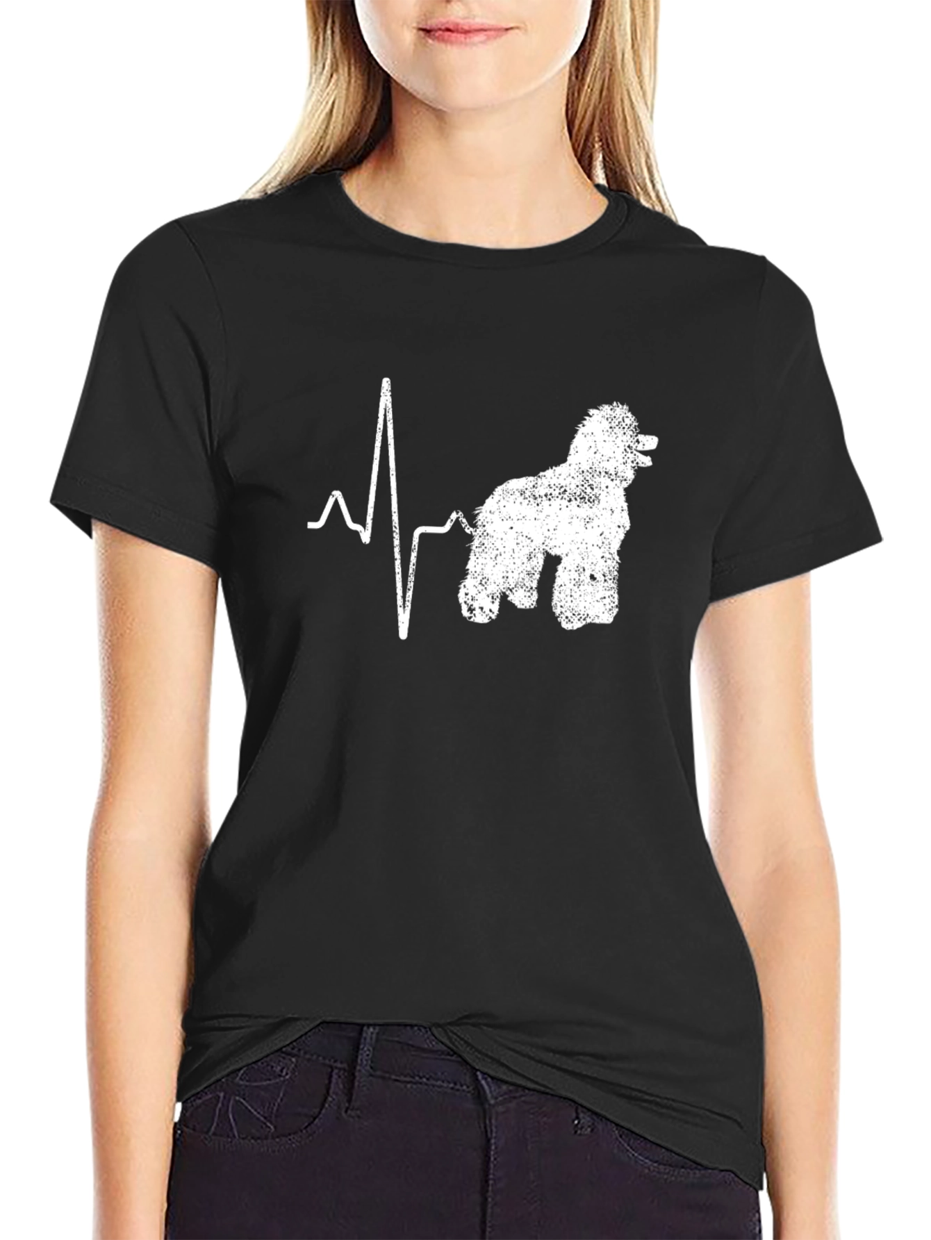 Dog Heartbeat T-Shirt - Black Cotton Tee