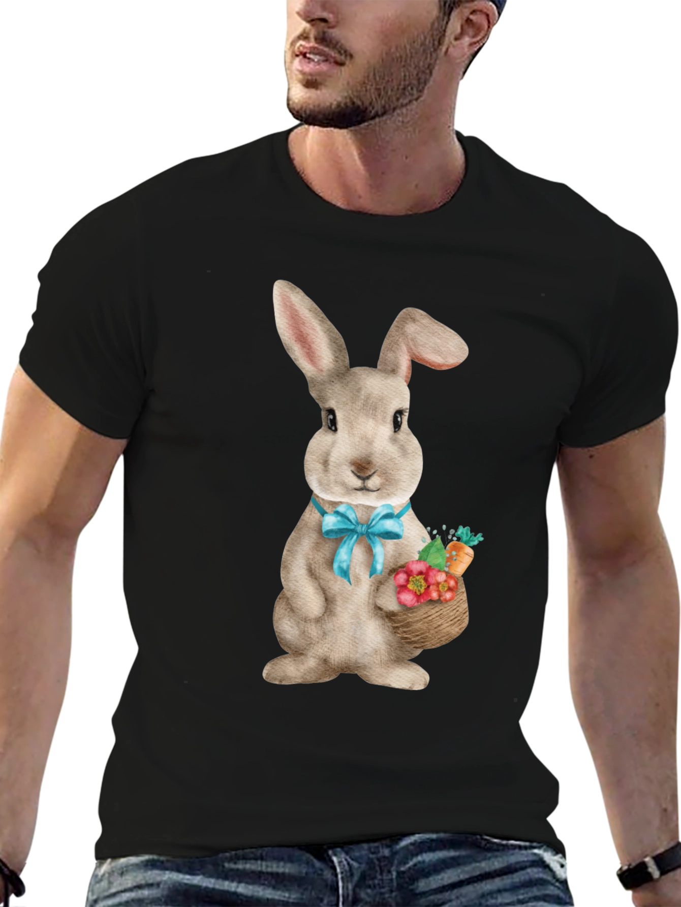 Easter Bunny T-Shirt Cute Rabbit with Basket