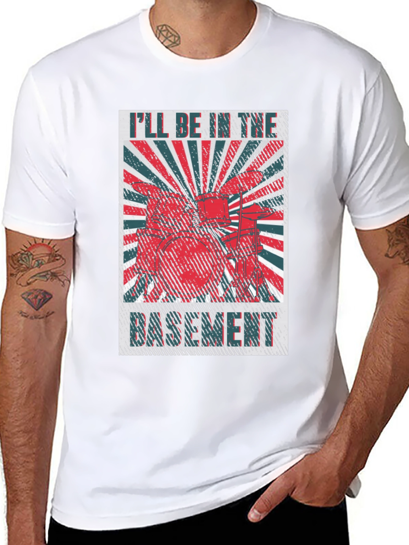 Ill Be in the Basement Drum Set T-Shirt