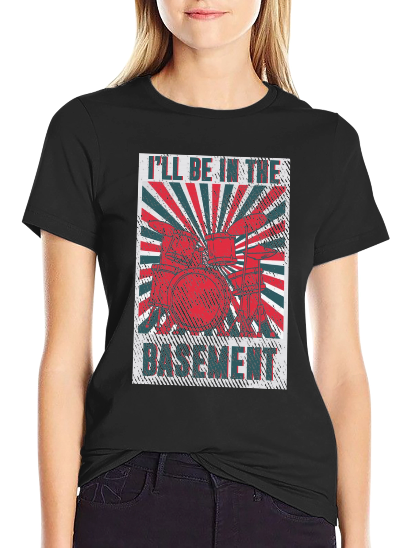 Ill Be in the Basement Drum Set T-Shirt