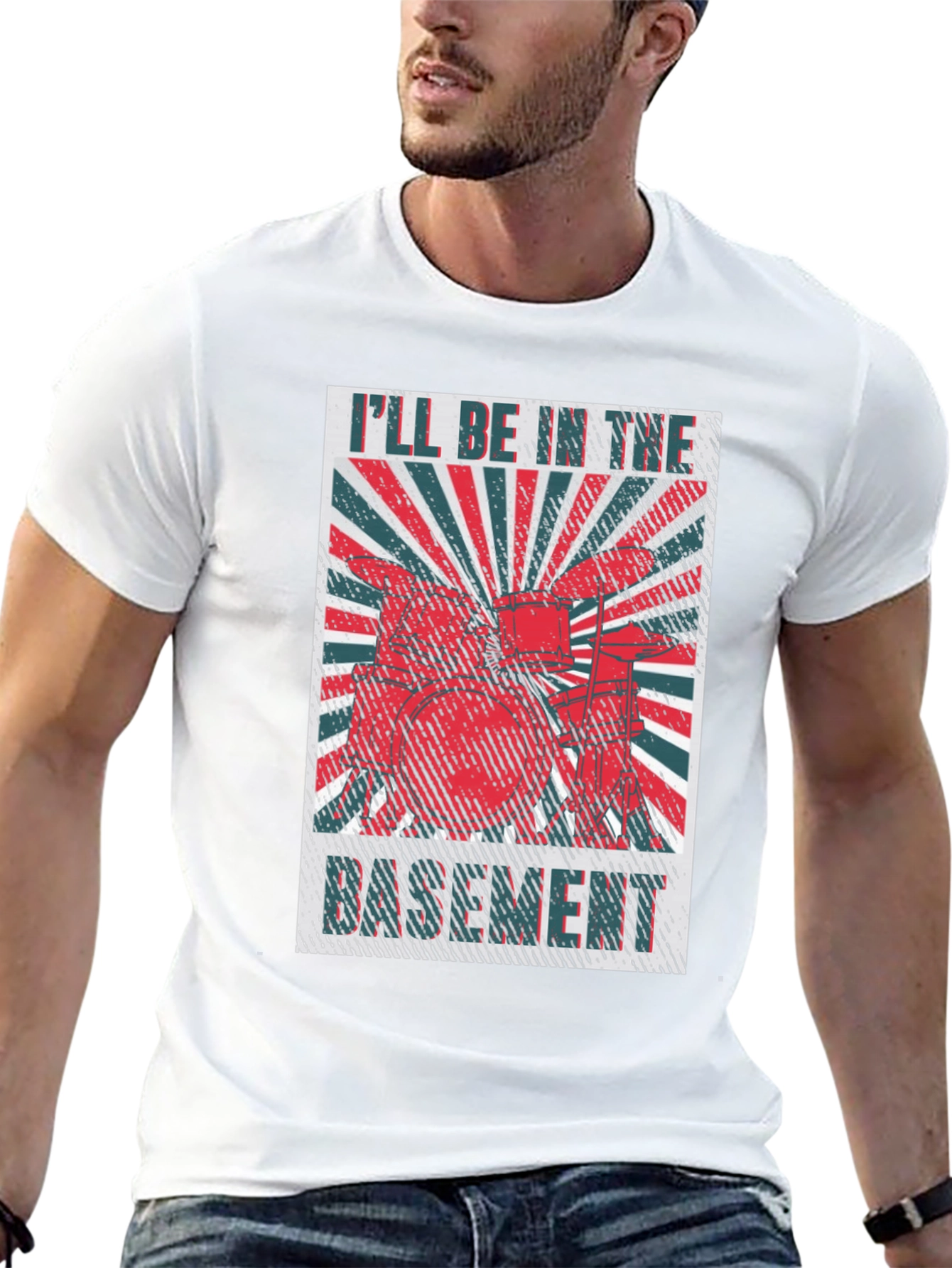 Ill Be in the Basement Drum Set T-Shirt