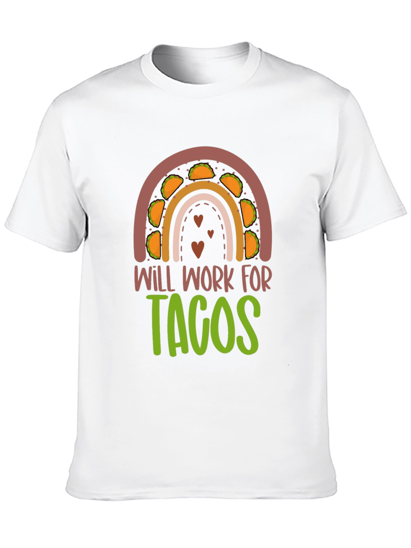 Will Work for Tacos Rainbow Graphic T-Shirt