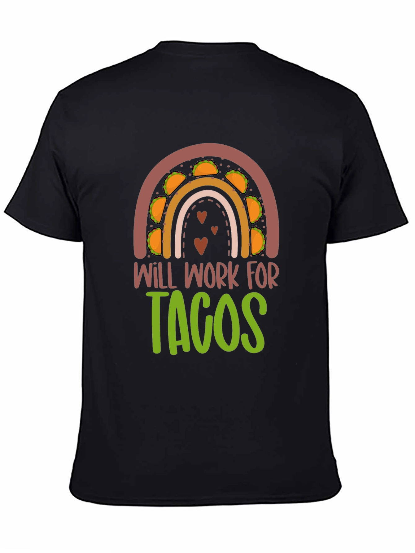 Will Work for Tacos Rainbow Graphic T-Shirt