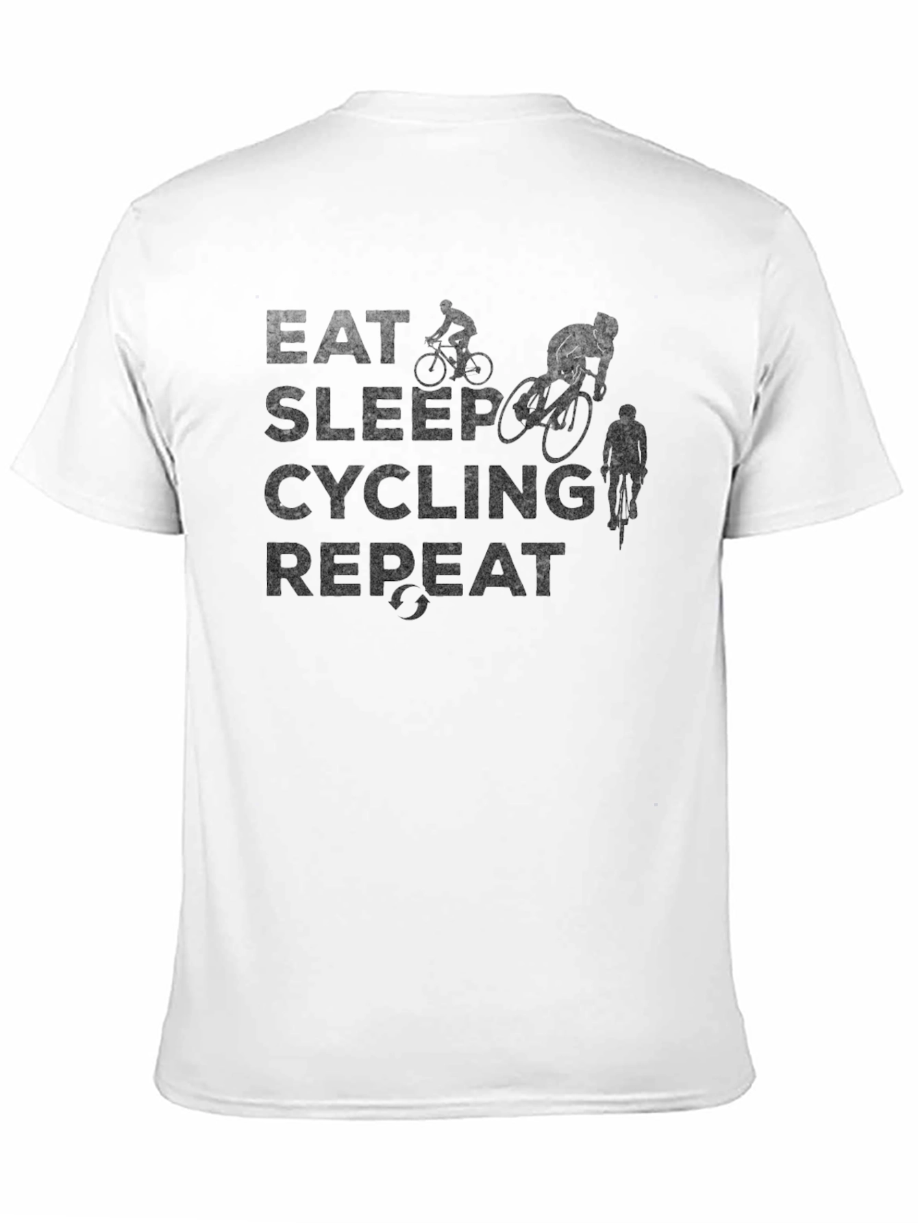 Eat Sleep Cycling Repeat Black T-Shirt
