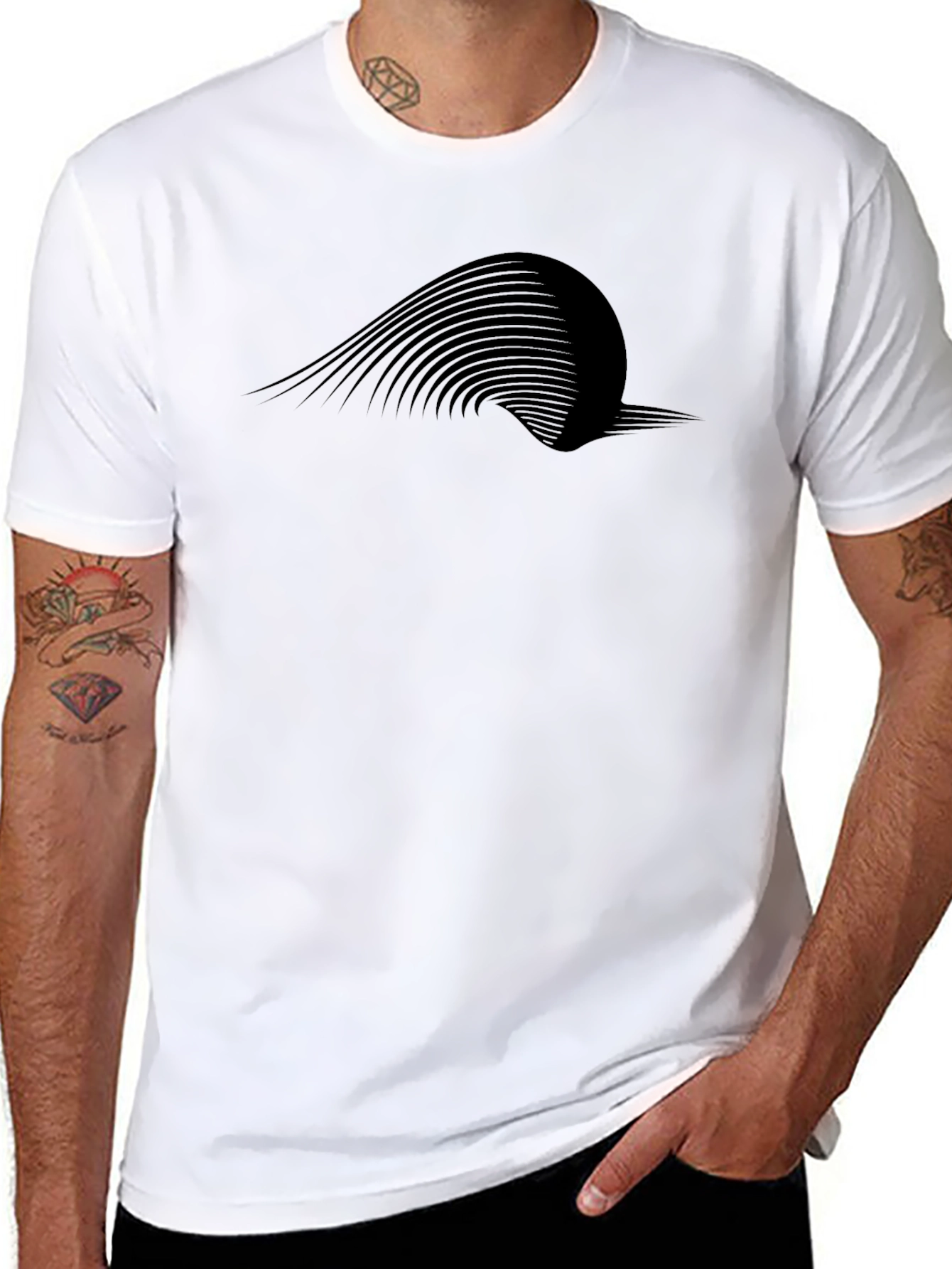 Modern Graphic Black T-Shirt
