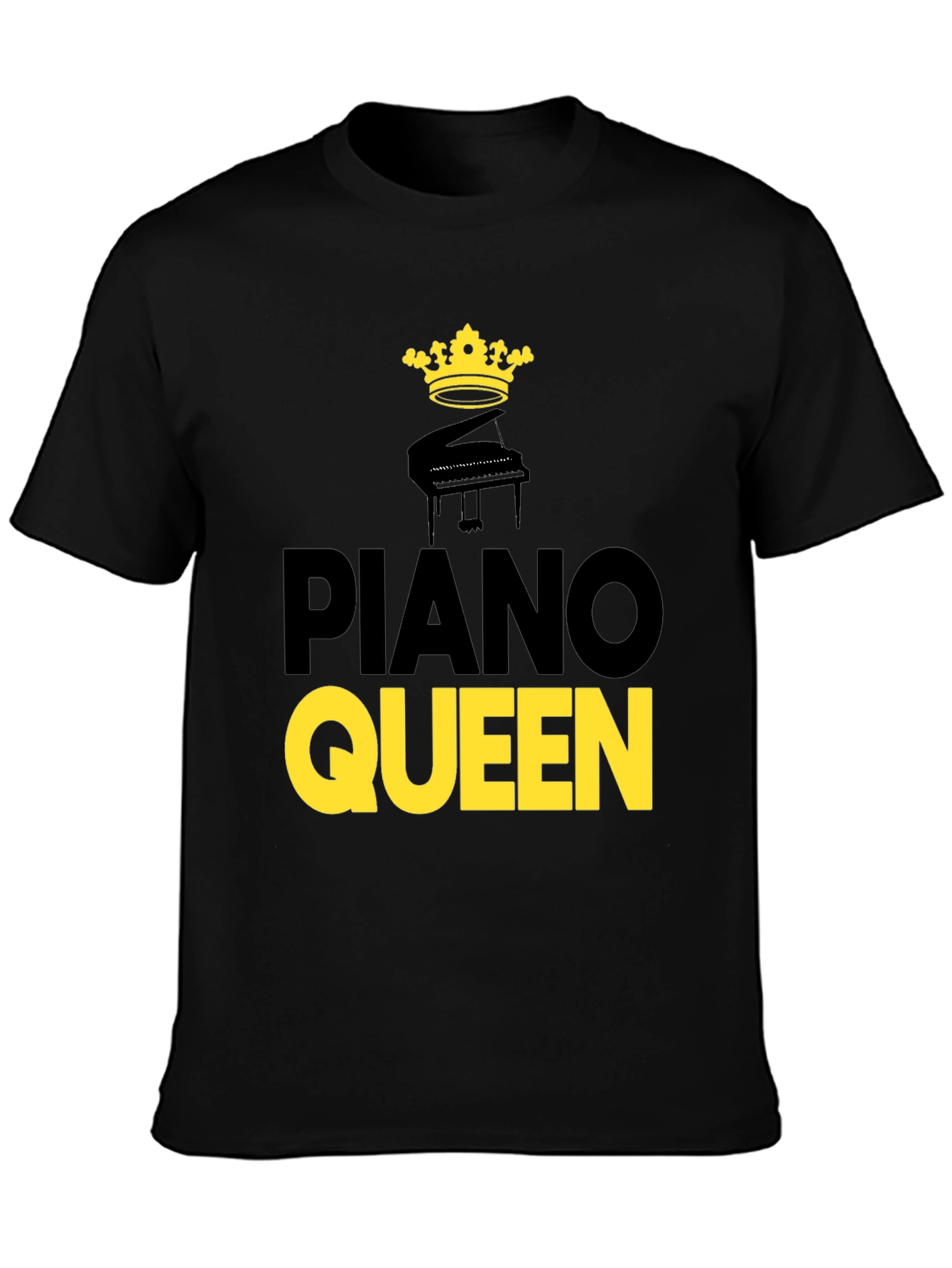 Piano Queen Graphic Tee - Black Cotton T-Shirt