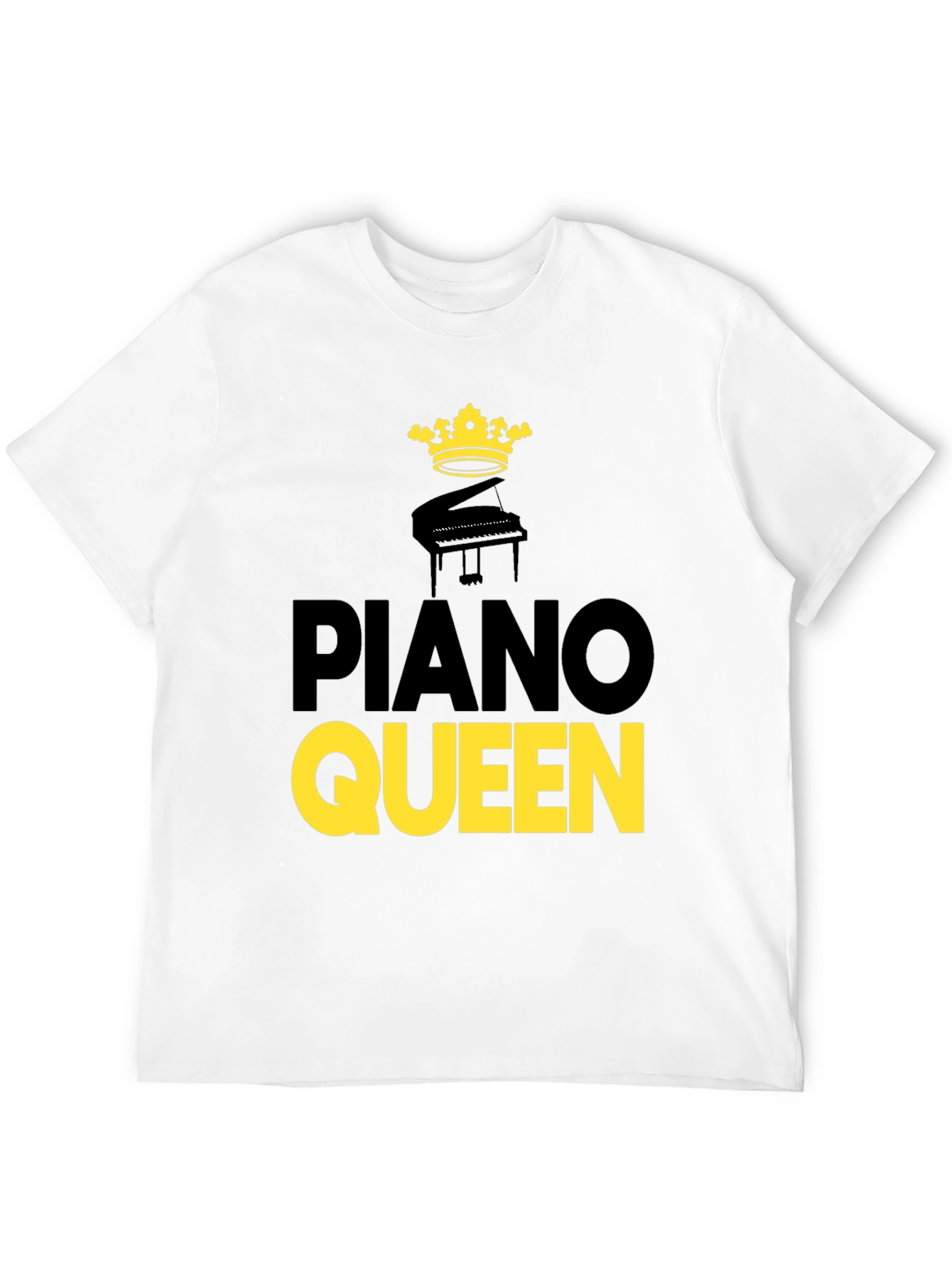 Piano Queen Graphic Tee - Black Cotton T-Shirt