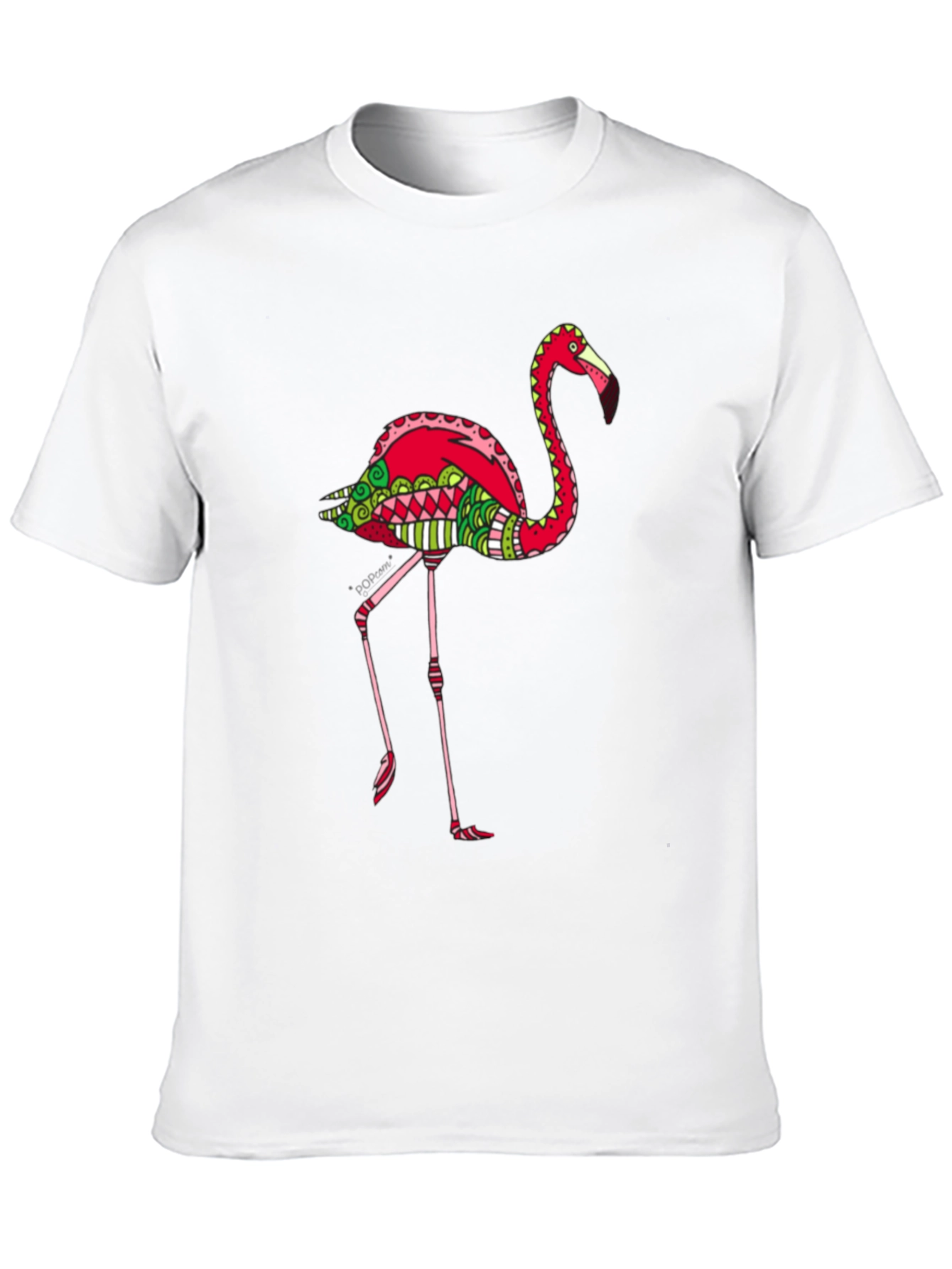Funky Flamingo Graphic Tee - Black Cotton Blend