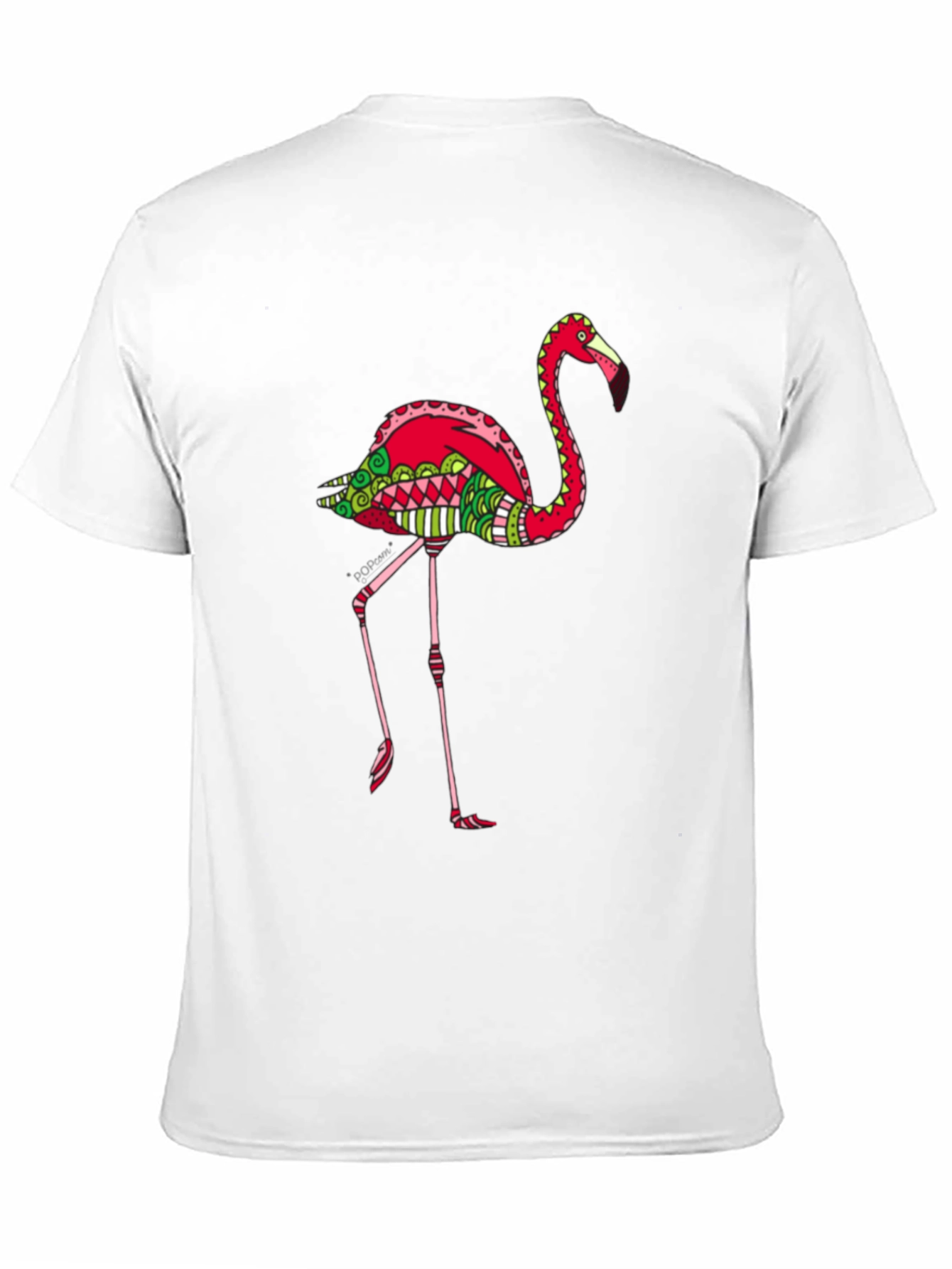 Funky Flamingo Graphic Tee - Black Cotton Blend
