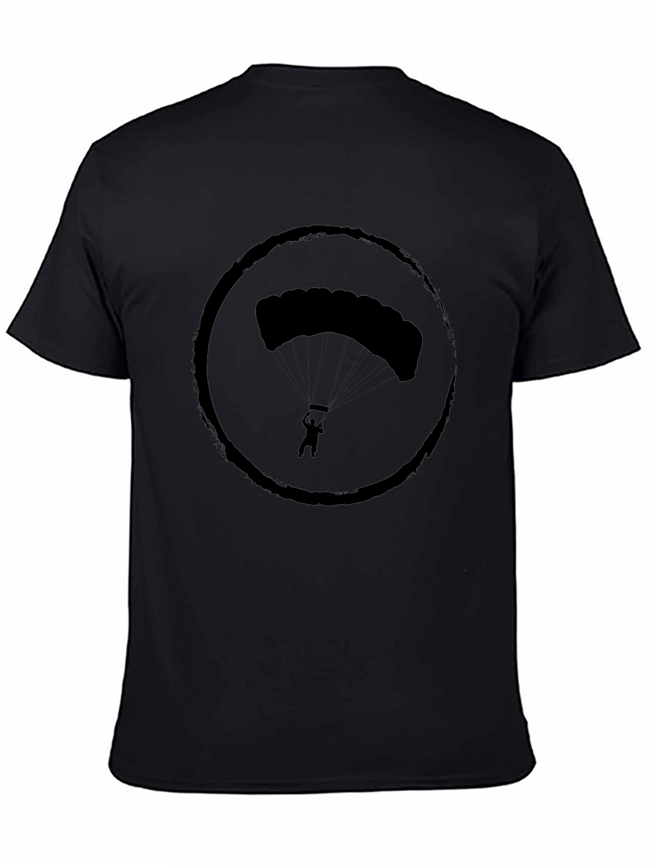 Skydiving Graphic Tee - Black Cotton T-Shirt