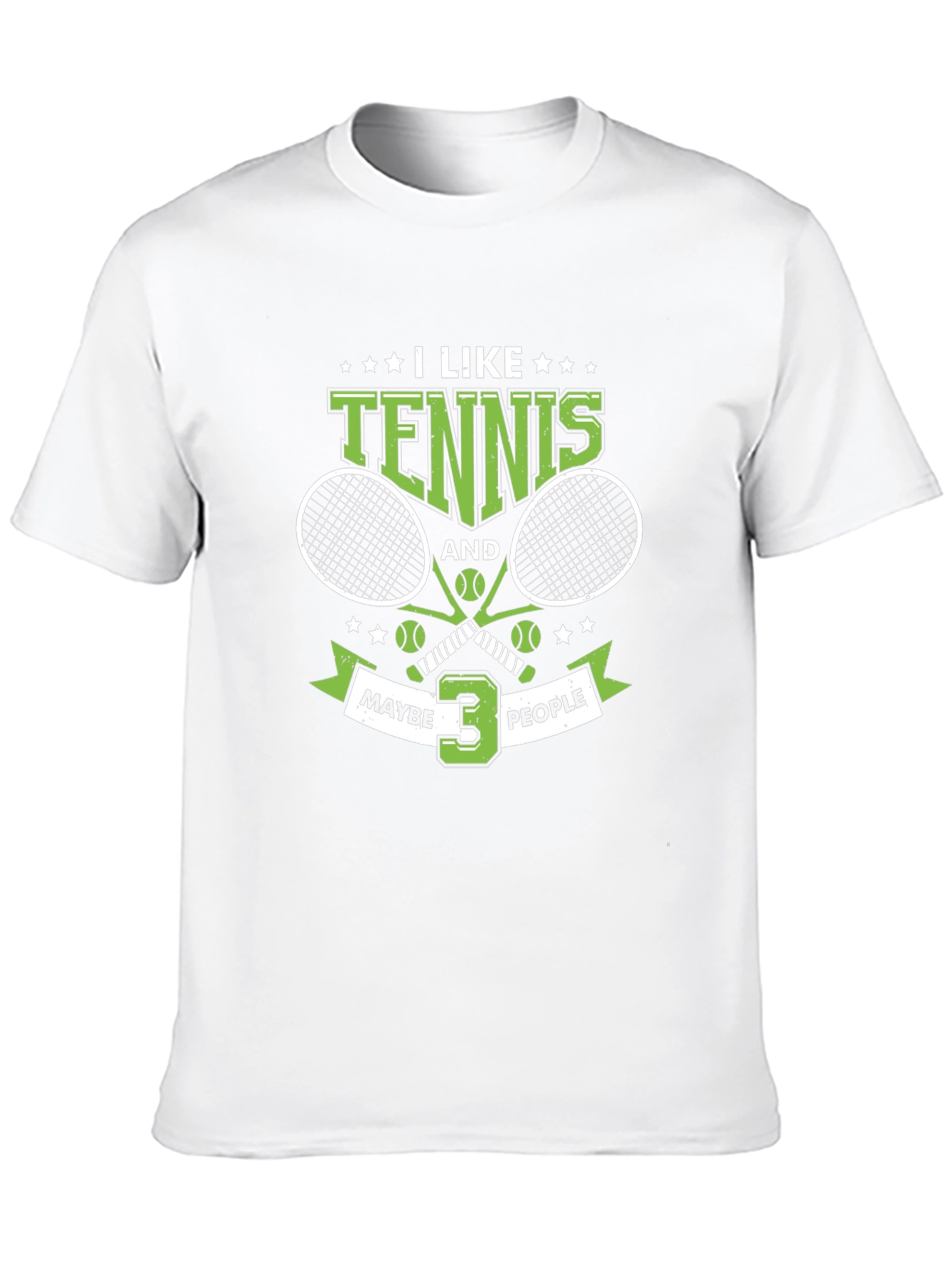 I Like Tennis and Maybe 3 People Black T-Shirt