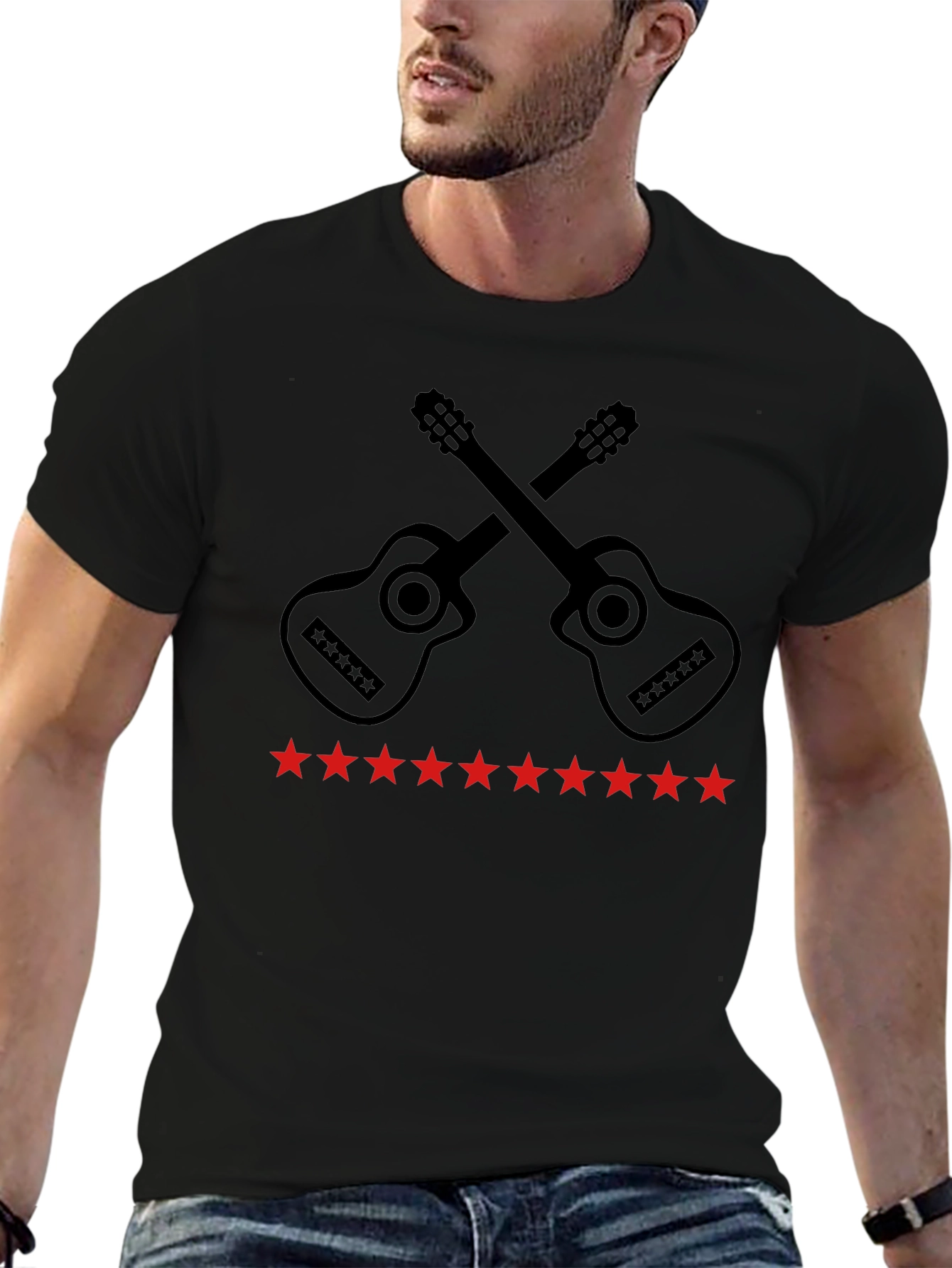 Guitar Star Graphic Tee - Black