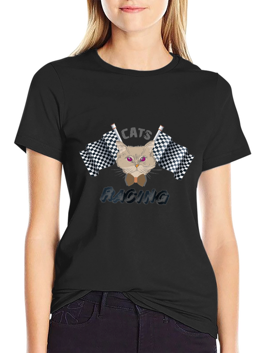 Cats Racing Black T-Shirt