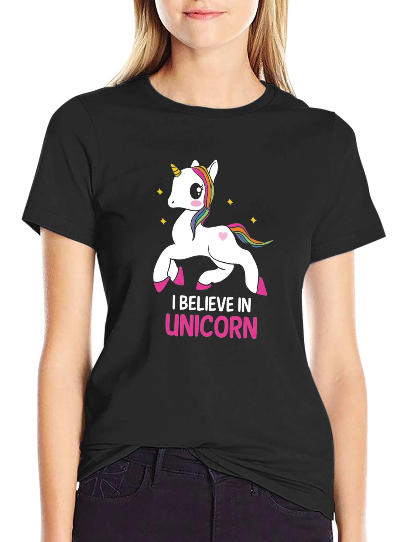 I Believe In Unicorns Black T-Shirt