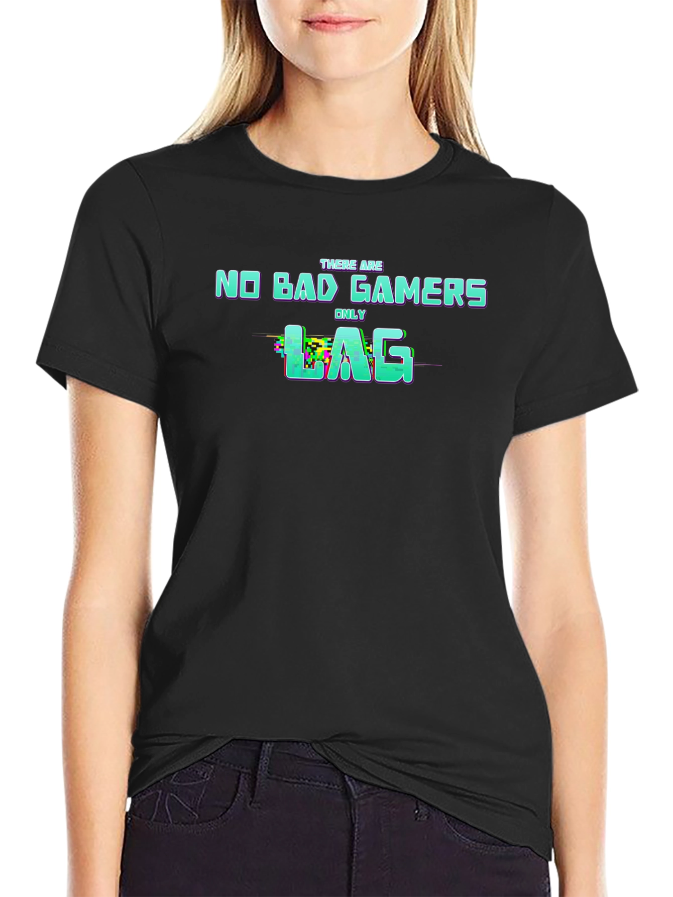No Bad Gamers Only Lag Graphic Tee - Black