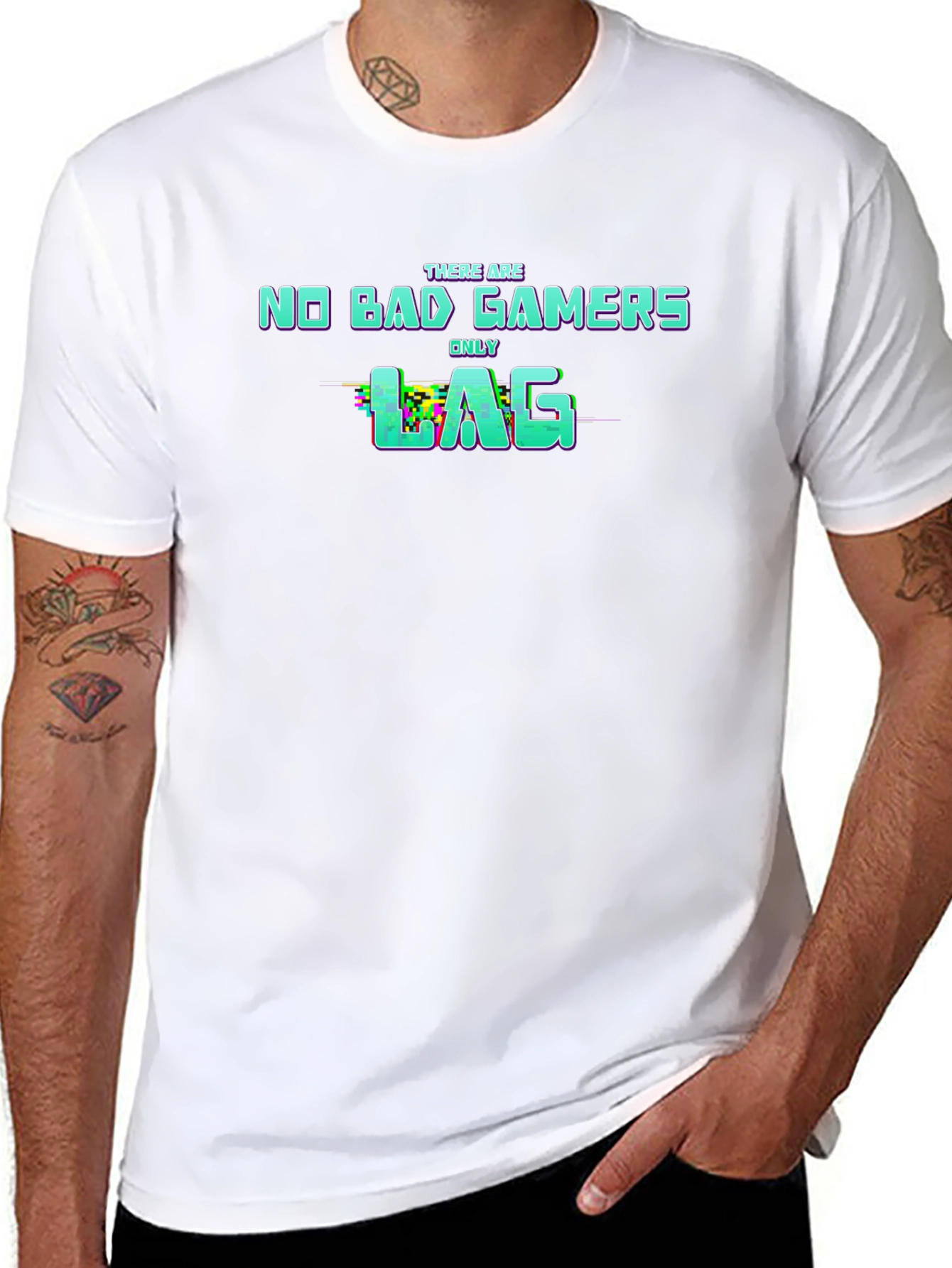 No Bad Gamers Only Lag Graphic Tee - Black