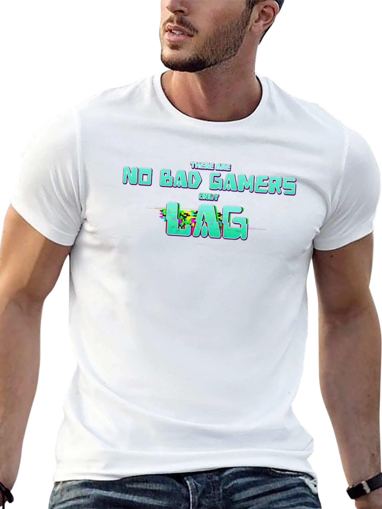 No Bad Gamers Only Lag Graphic Tee - Black