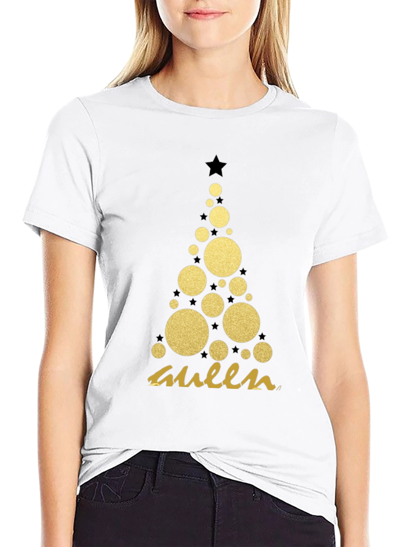 Queen Christmas Tree Graphic Tee - Holiday Gift