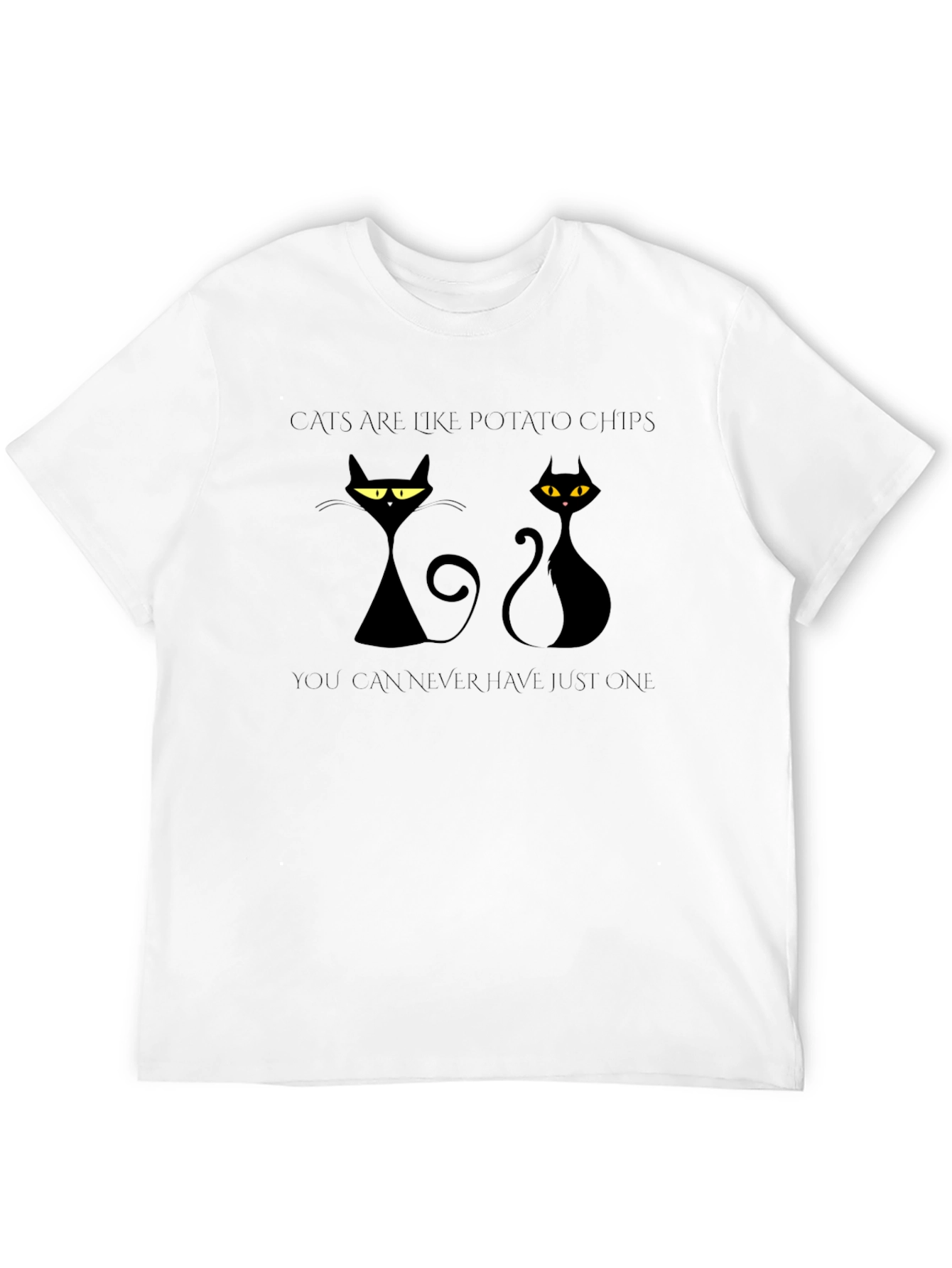 Cats Like Potato Chips Black Graphic Tee
