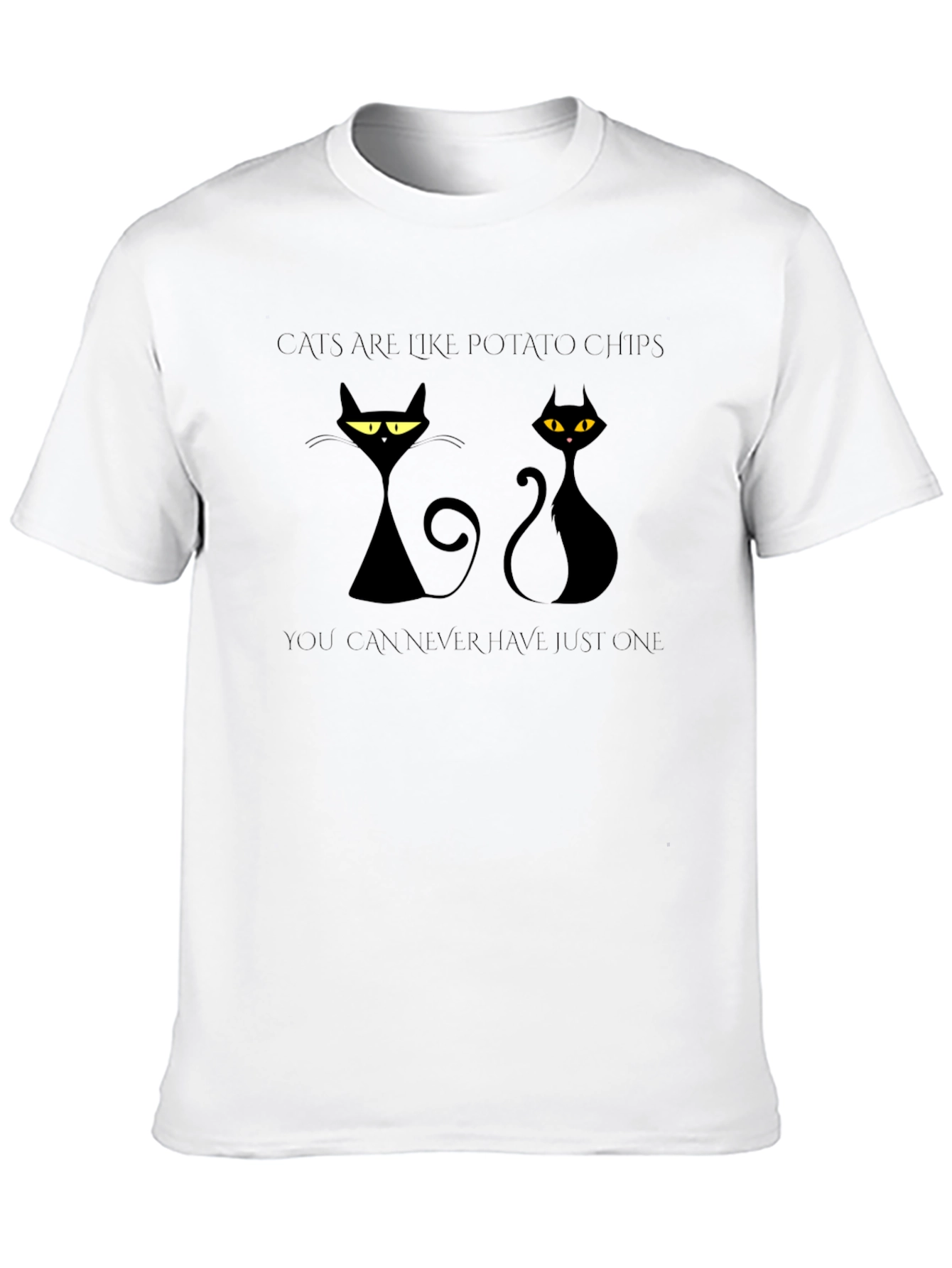 Cats Like Potato Chips Black Graphic Tee