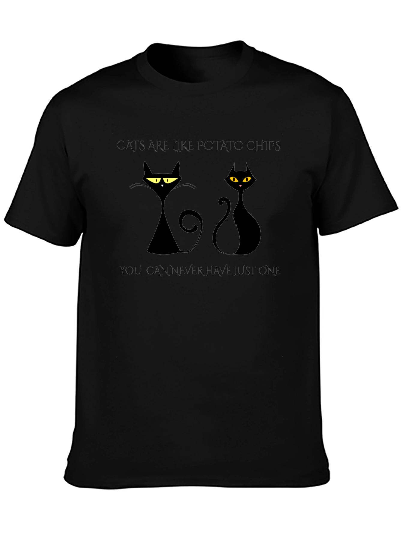 Cats Like Potato Chips Black Graphic Tee