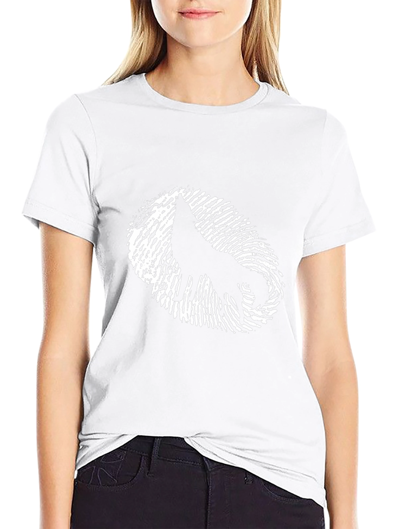 Wolf Fingerprint Graphic Tee - Cool Black T-Shirt