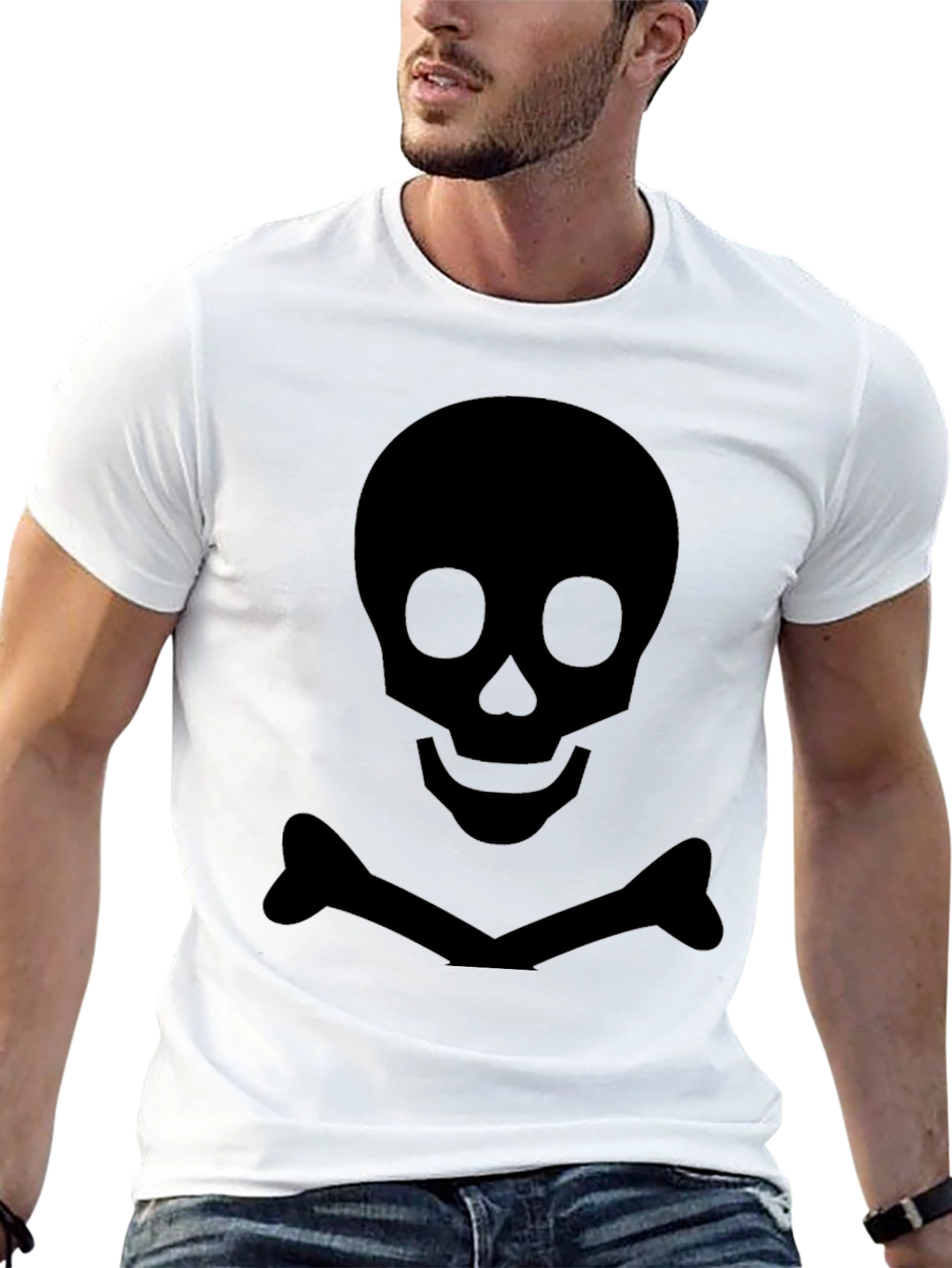 Skull & Crossbones Graphic Tee - Black