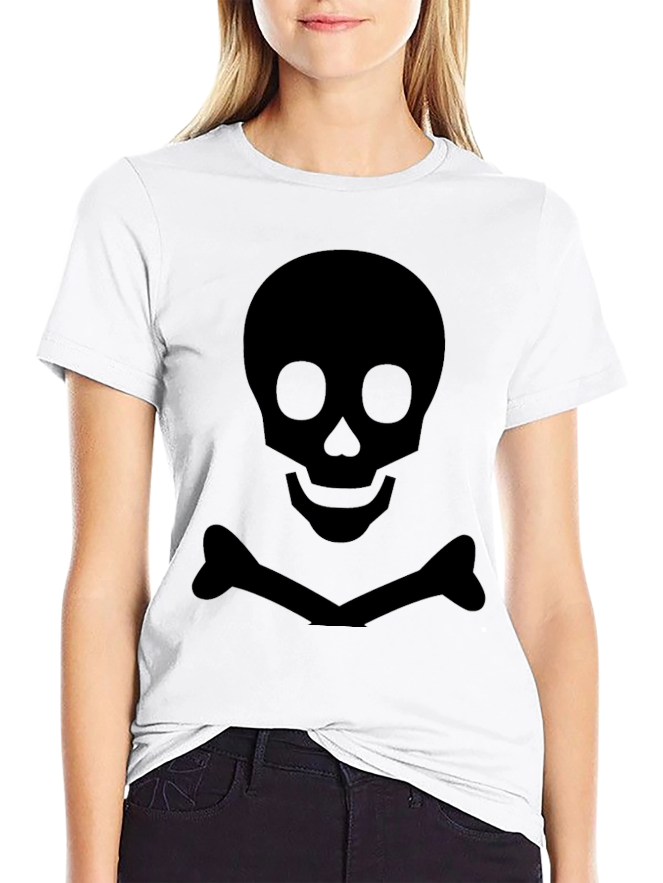 Skull & Crossbones Graphic Tee - Black